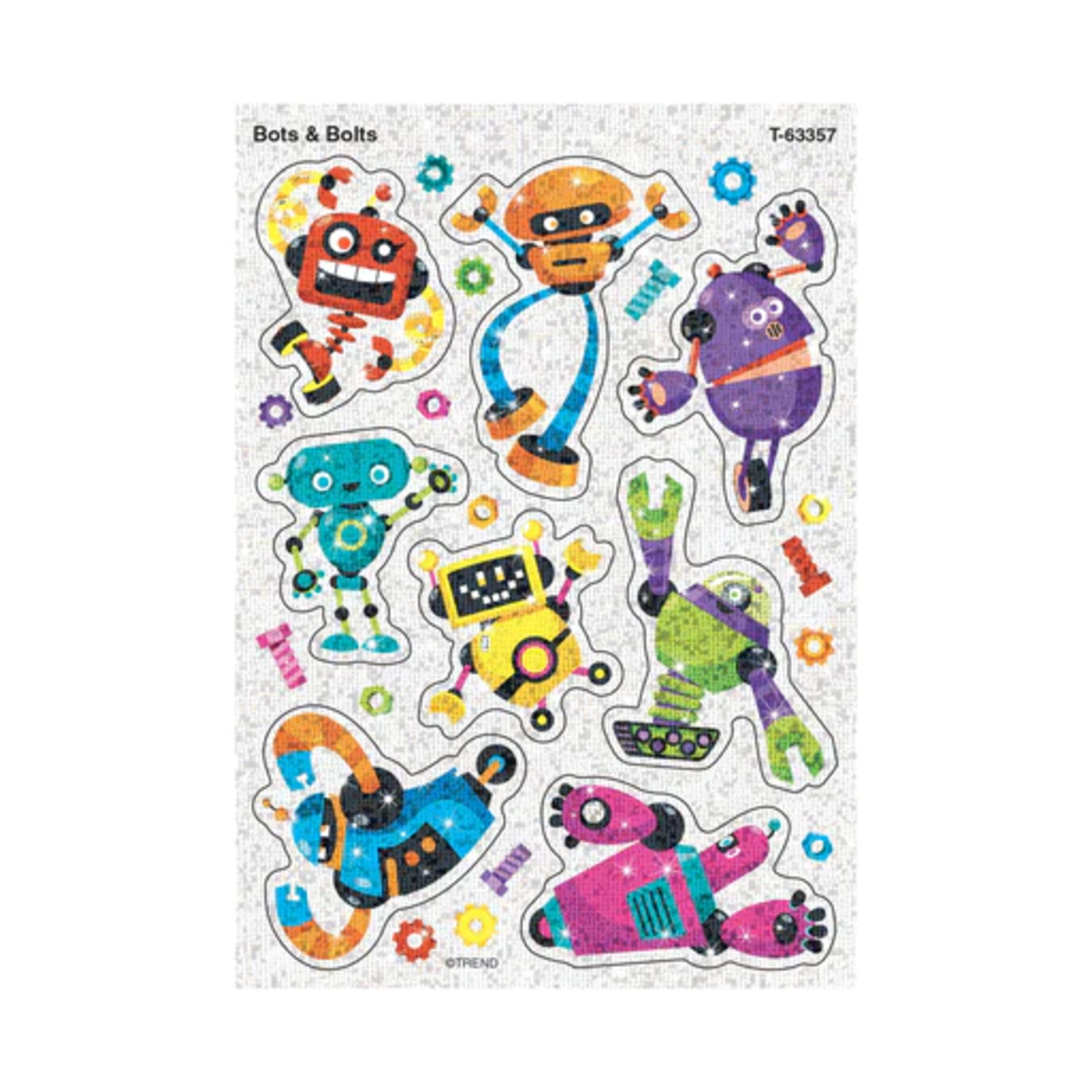TREND ENTERPRISES INC Bots & Bolts Sparkle Stickers® – Large