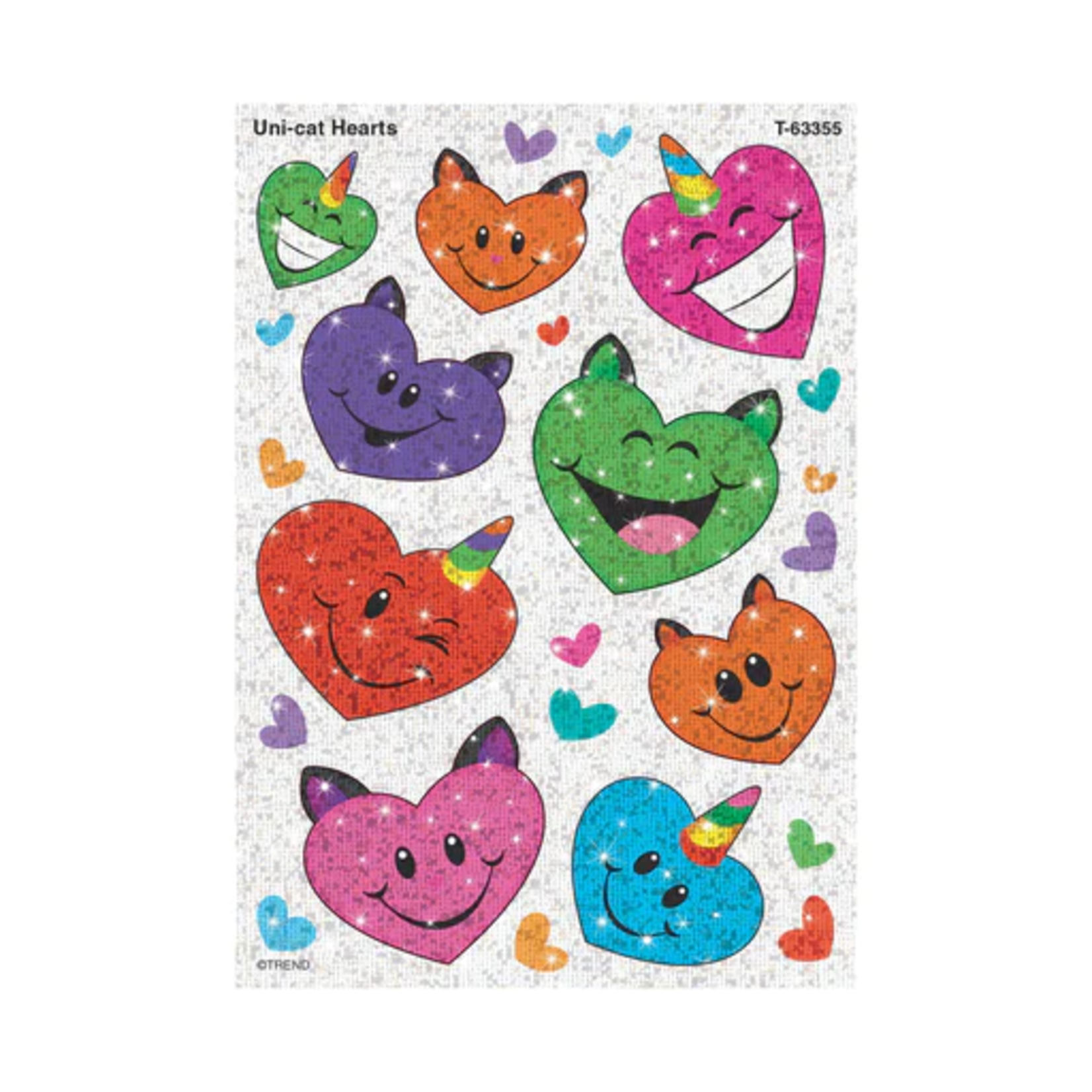 TREND ENTERPRISES INC Uni-cat Hearts Sparkle Stickers® – Large