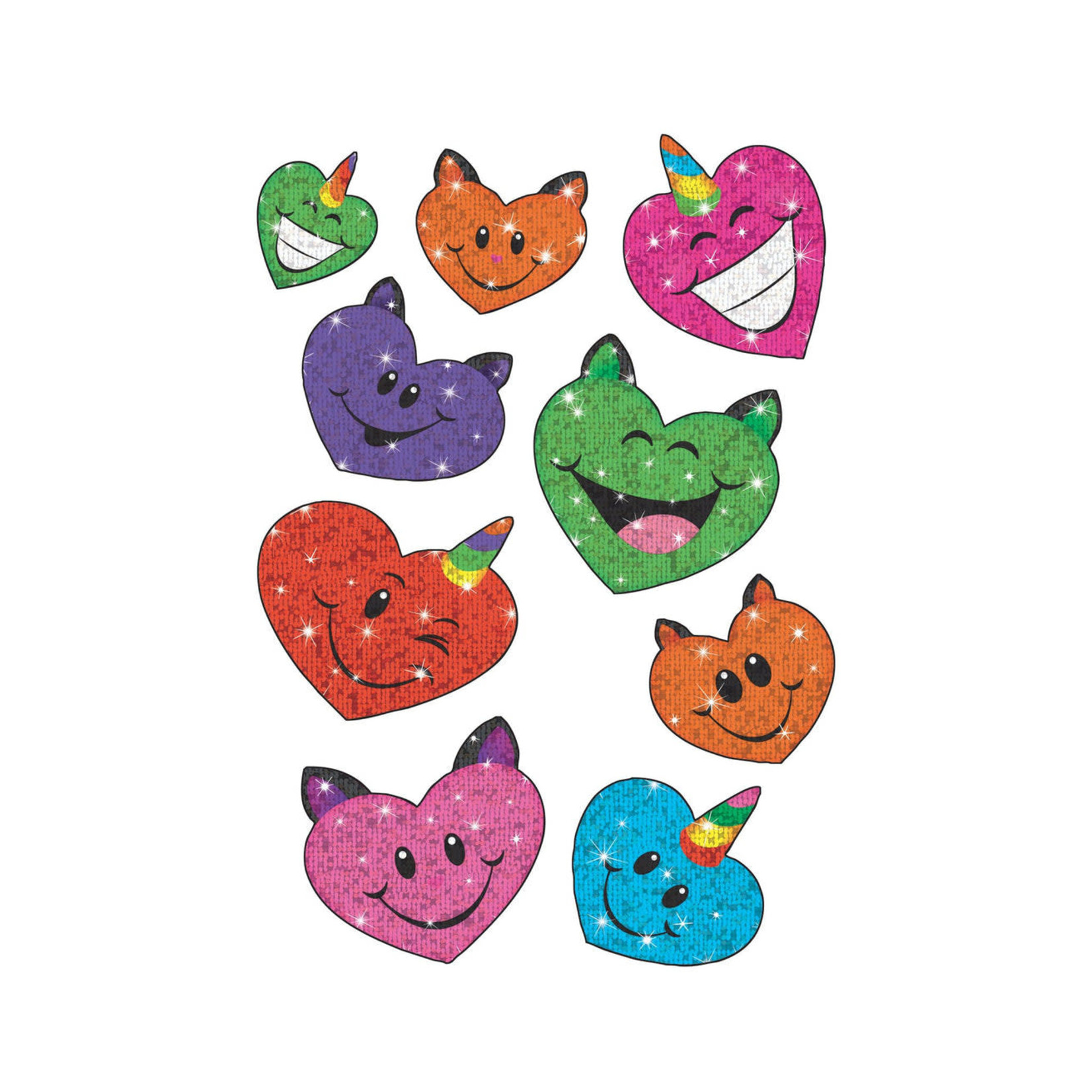 TREND ENTERPRISES INC Uni-cat Hearts Sparkle Stickers® – Large