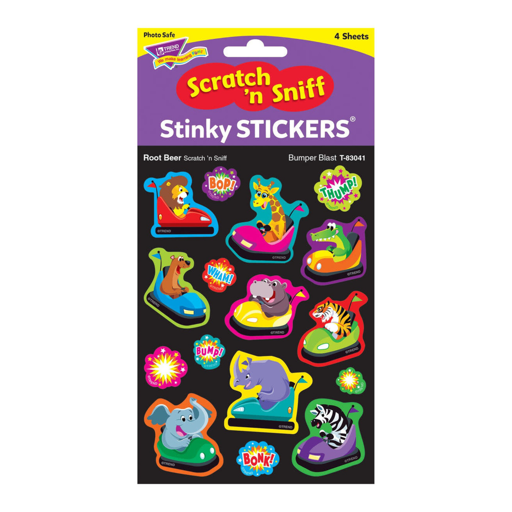 TREND ENTERPRISES INC Bumper Blast, Root Beer scent Scratch 'n Sniff Stinky Stickers – Mixed Shapes