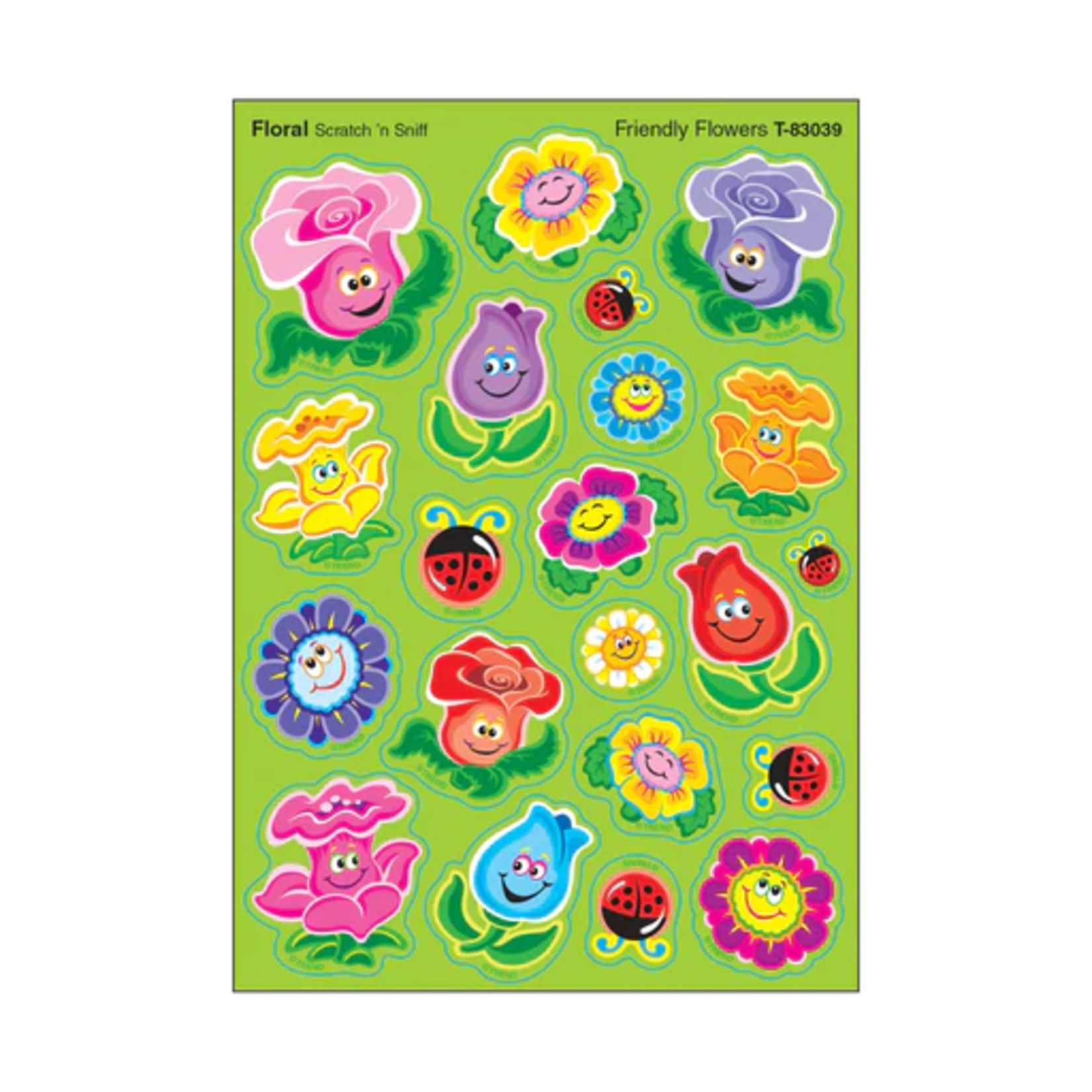 TREND ENTERPRISES INC Friendly Flowers, Floral scent Scratch 'n Sniff Stinky Stickers® – Mixed Shapes