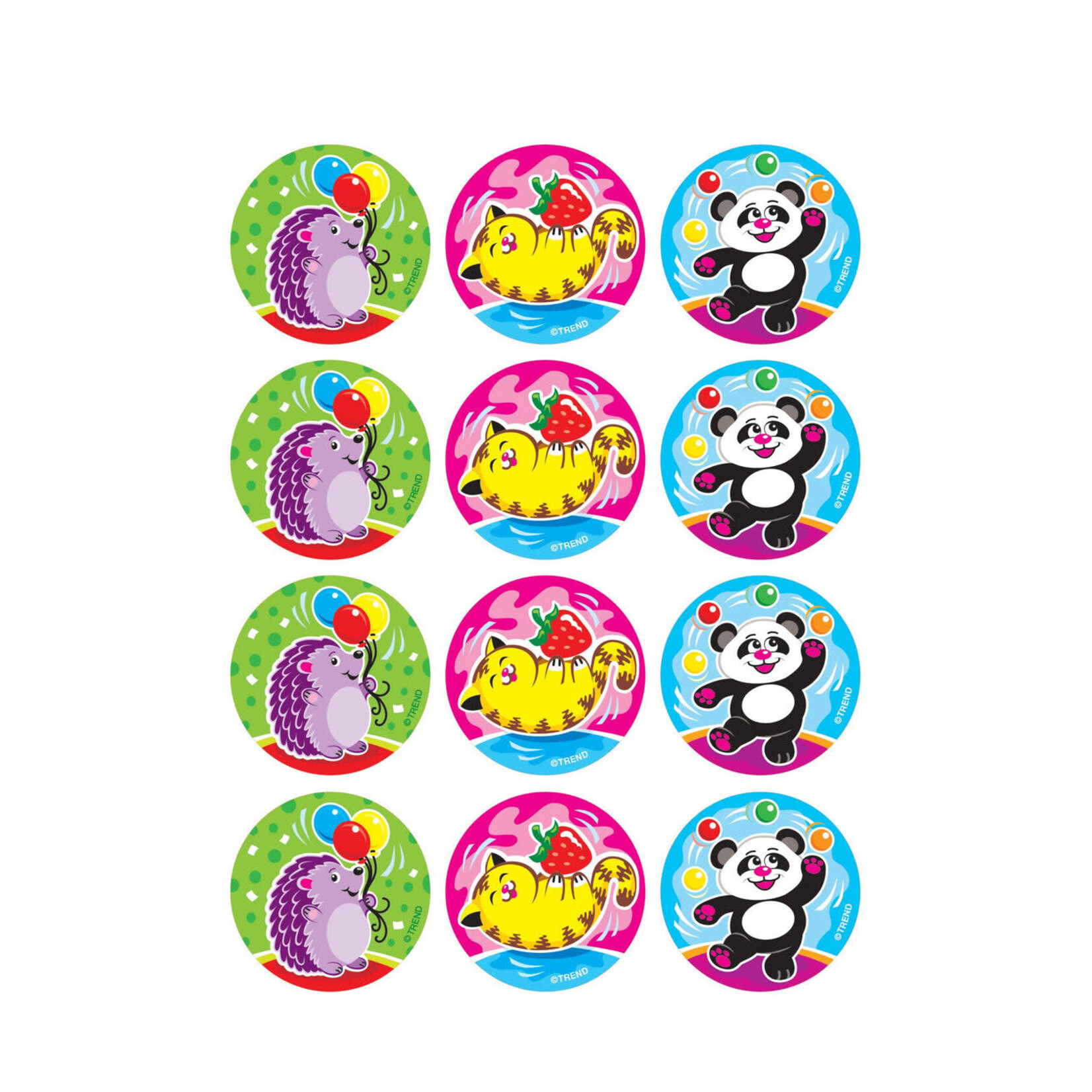 TREND ENTERPRISES INC Furry Fun, Strawberry scent Scratch 'n Sniff Stinky Stickers® – Large Round