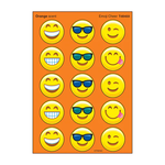 TREND ENTERPRISES INC Emoji Cheer, Orange scent Scratch 'n Sniff Stinky Stickers® – Large Round