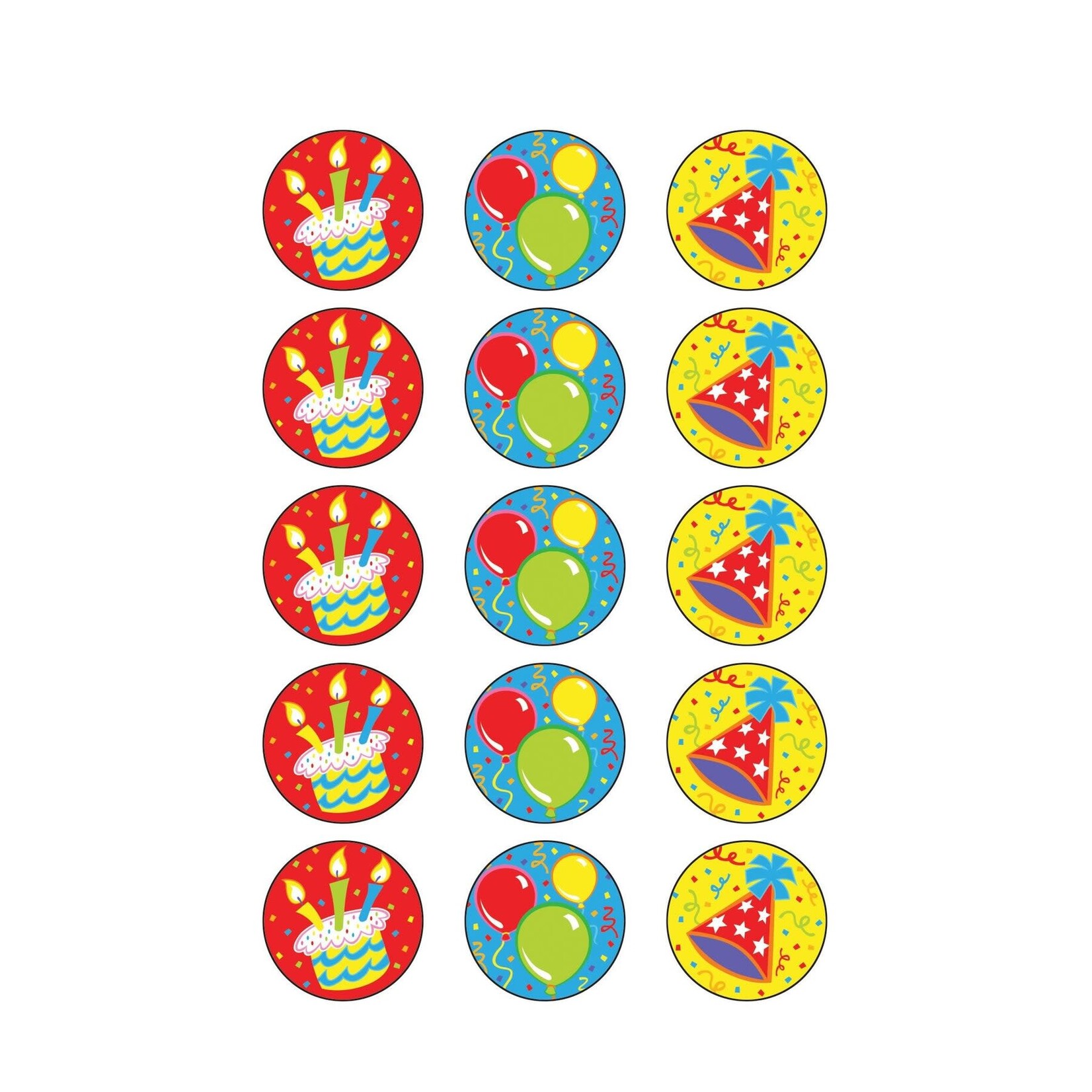TREND ENTERPRISES INC Big Birthday, Frosting scent Scratch 'n Sniff Stinky Stickers® – Large Round