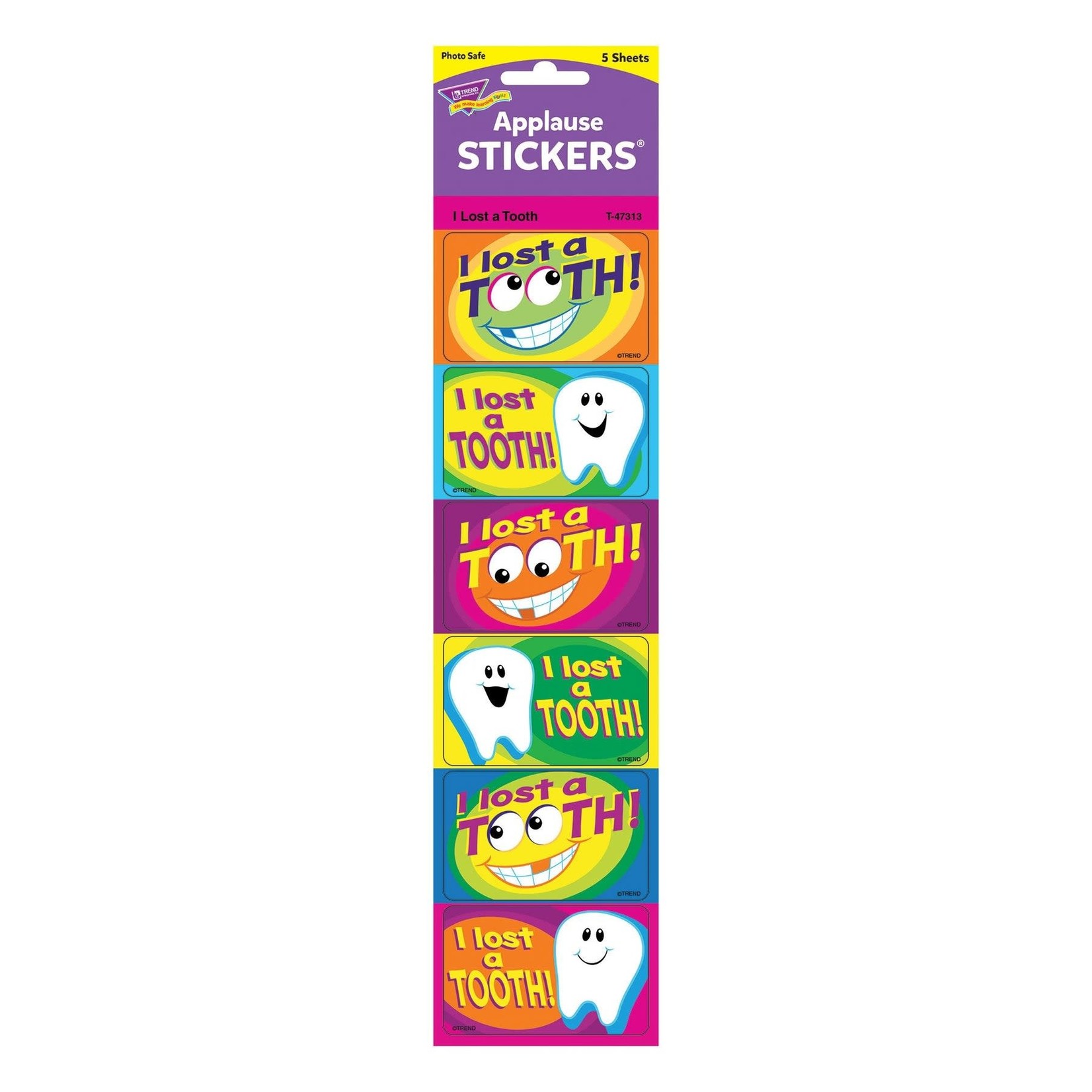 TREND ENTERPRISES INC I Lost a Tooth Applause STICKERS – Large