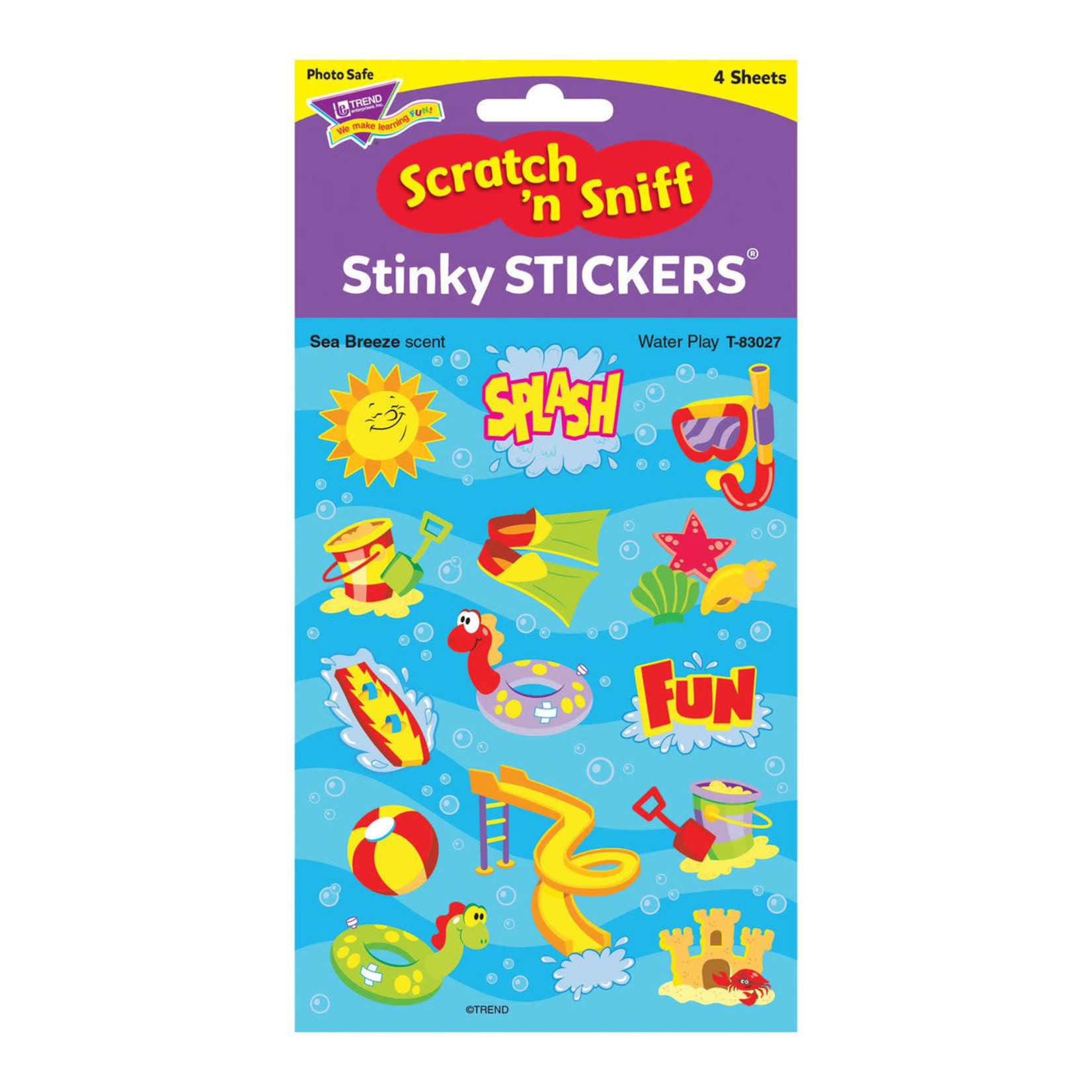 TREND ENTERPRISES INC Water Play, Sea Breeze scent Scratch 'n Sniff Stinky Stickers® – Mixed Shapes
