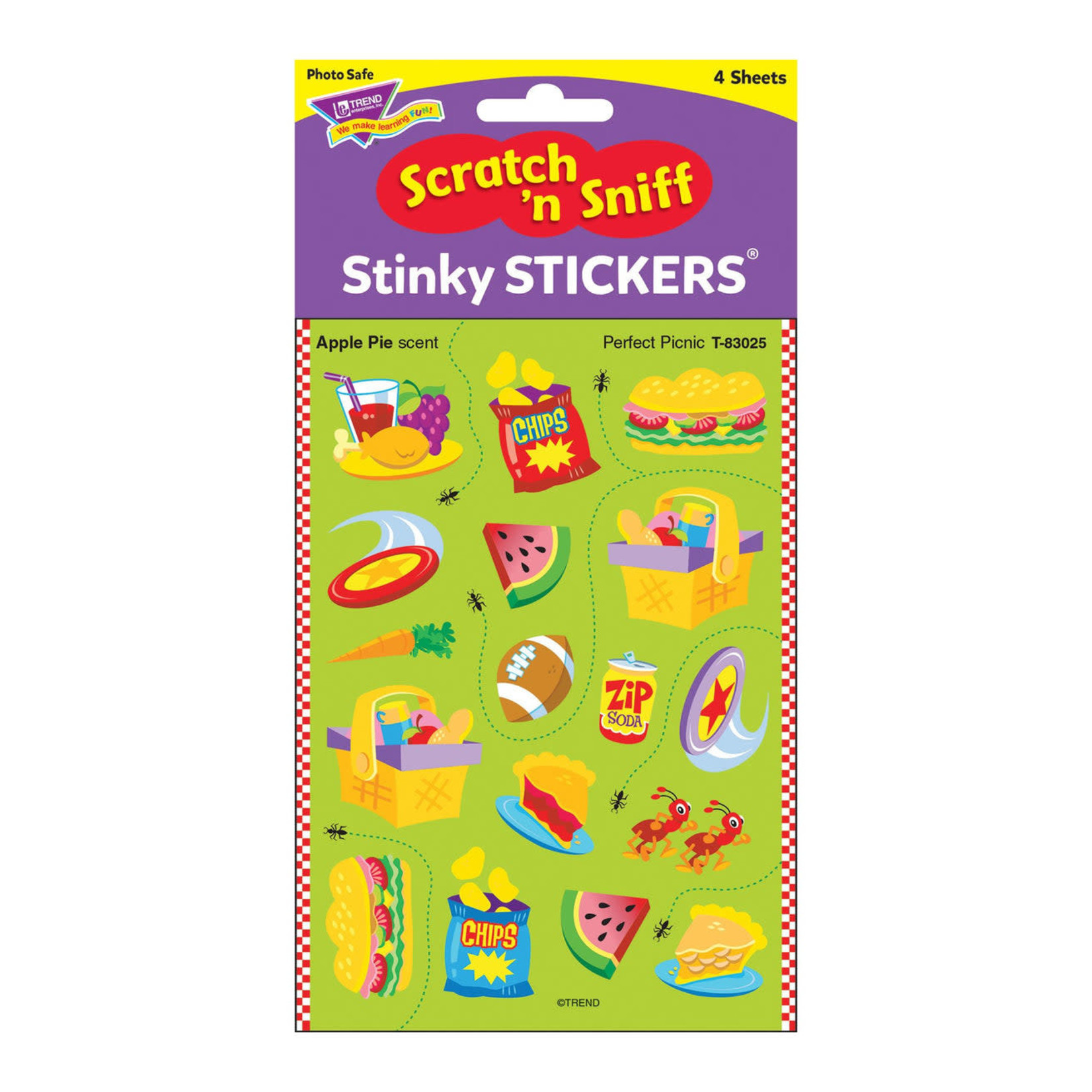 TREND ENTERPRISES INC Perfect Picnic, Apple Pie scent Scratch 'n Sniff Stinky Stickers® – Mixed Shapes