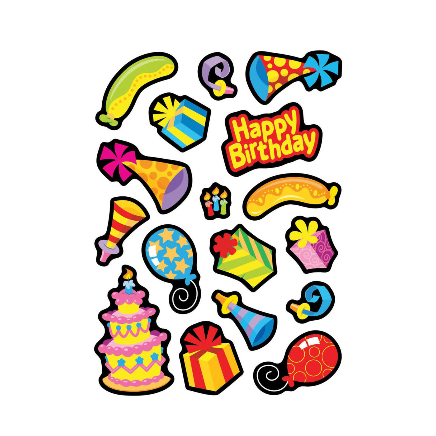 TREND ENTERPRISES INC Big Birthday, Chocolate Cake scent Scratch 'n Sniff Stinky Stickers® – Mixed Shapes