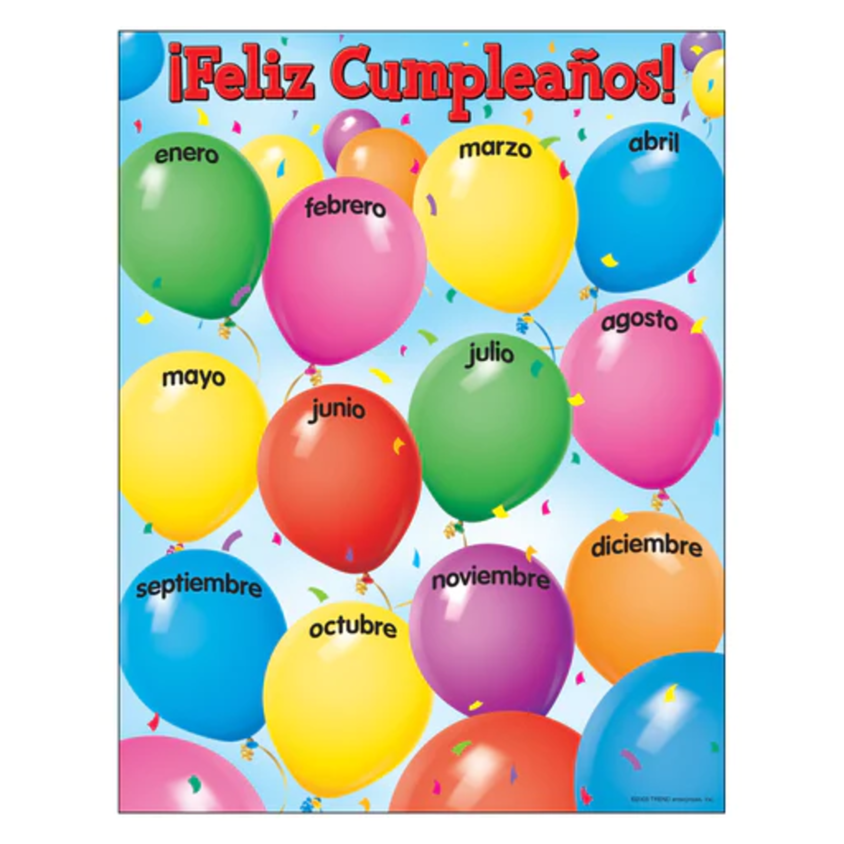 TREND ENTERPRISES INC Feliz Cumpleaños (Spanish) Learning Chart