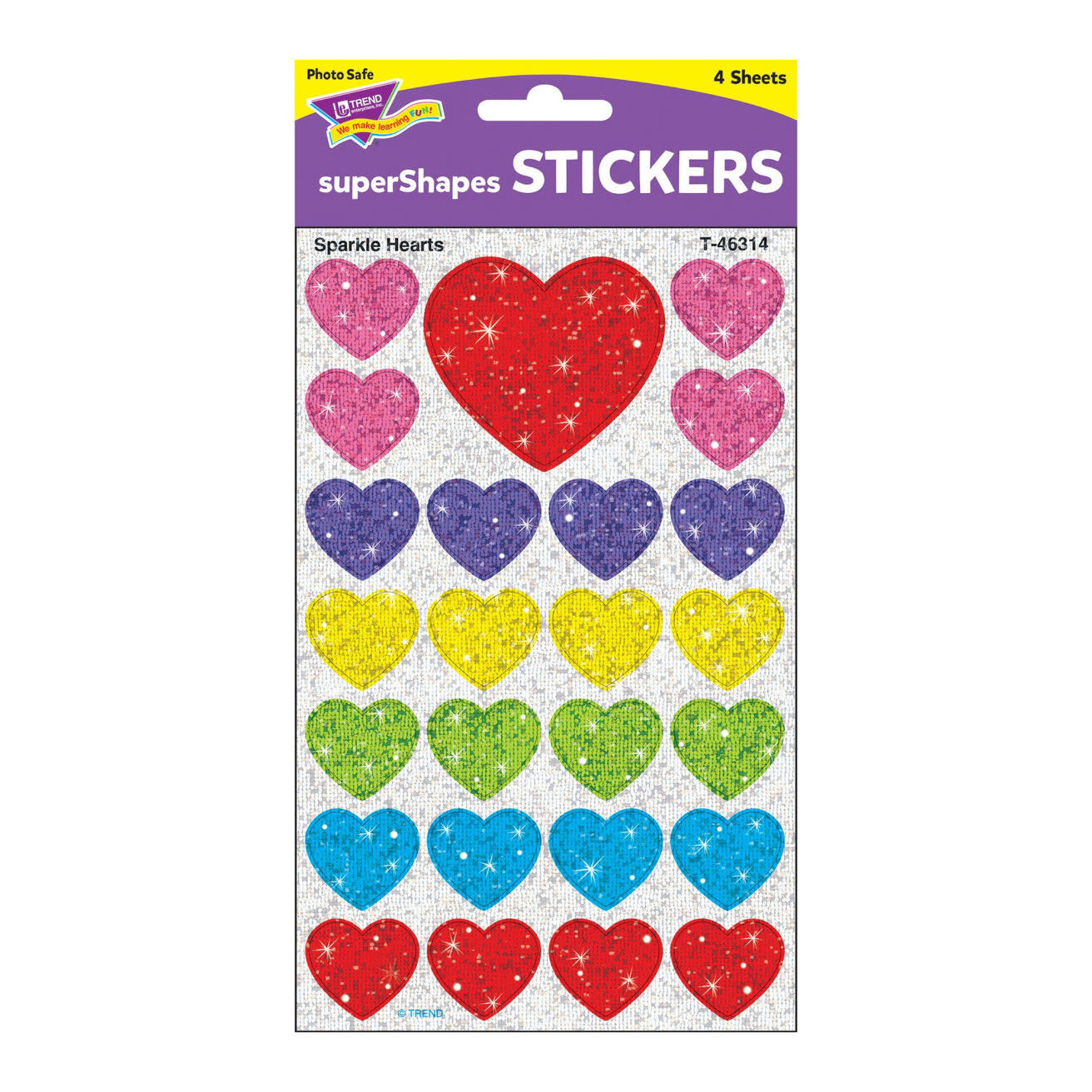 TREND ENTERPRISES INC Sparkle Hearts superShapes Stickers – Sparkle