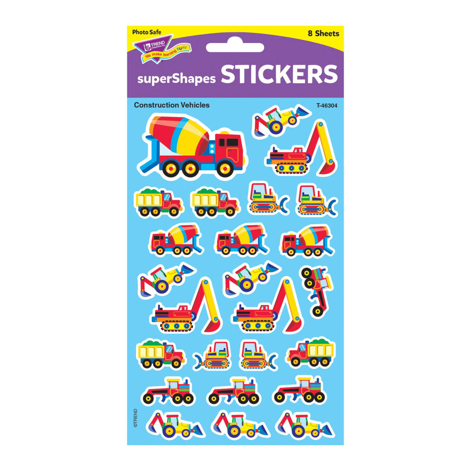 TREND ENTERPRISES INC Construction Vehicles superShapes Stickers – Large