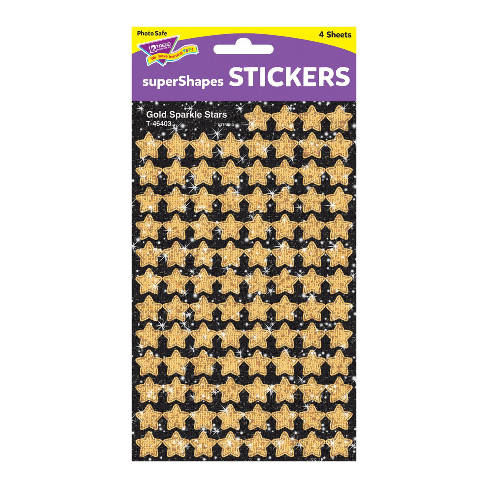 TREND ENTERPRISES INC Gold Stars superShapes Stickers – Sparkle