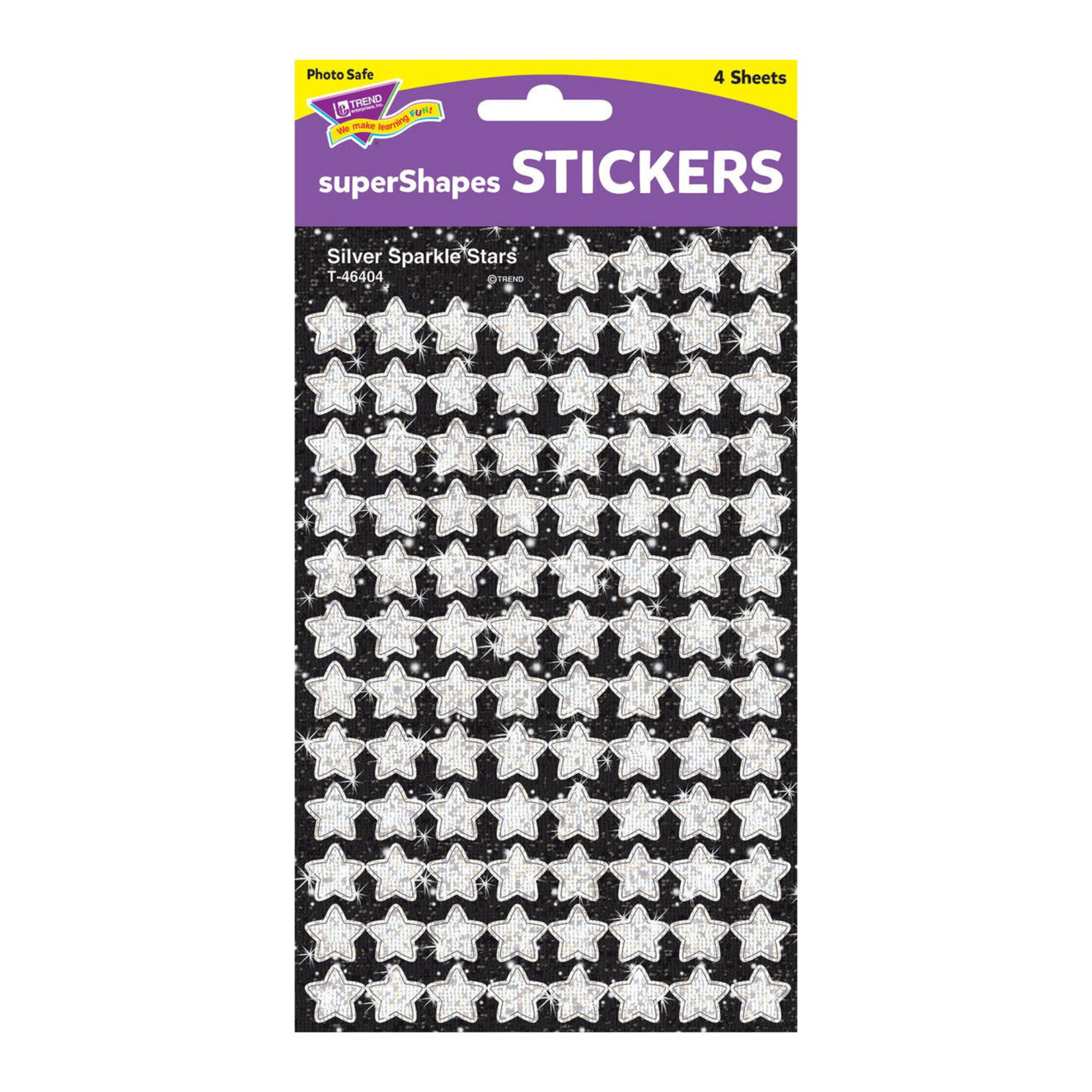 TREND ENTERPRISES INC Silver Stars superShapes Stickers – Sparkle