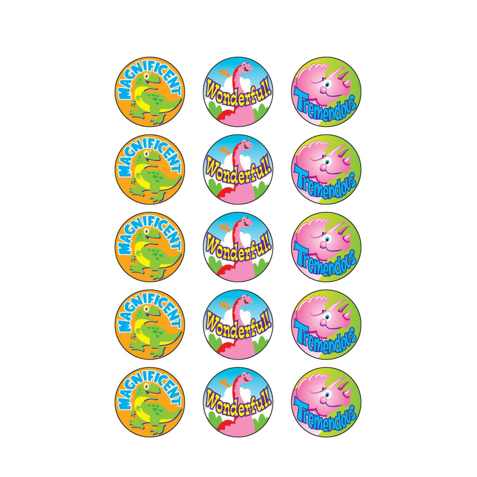 TREND ENTERPRISES INC Dino Fun, Strawberry scent Scratch 'n Sniff Stinky Stickers® – Large Round