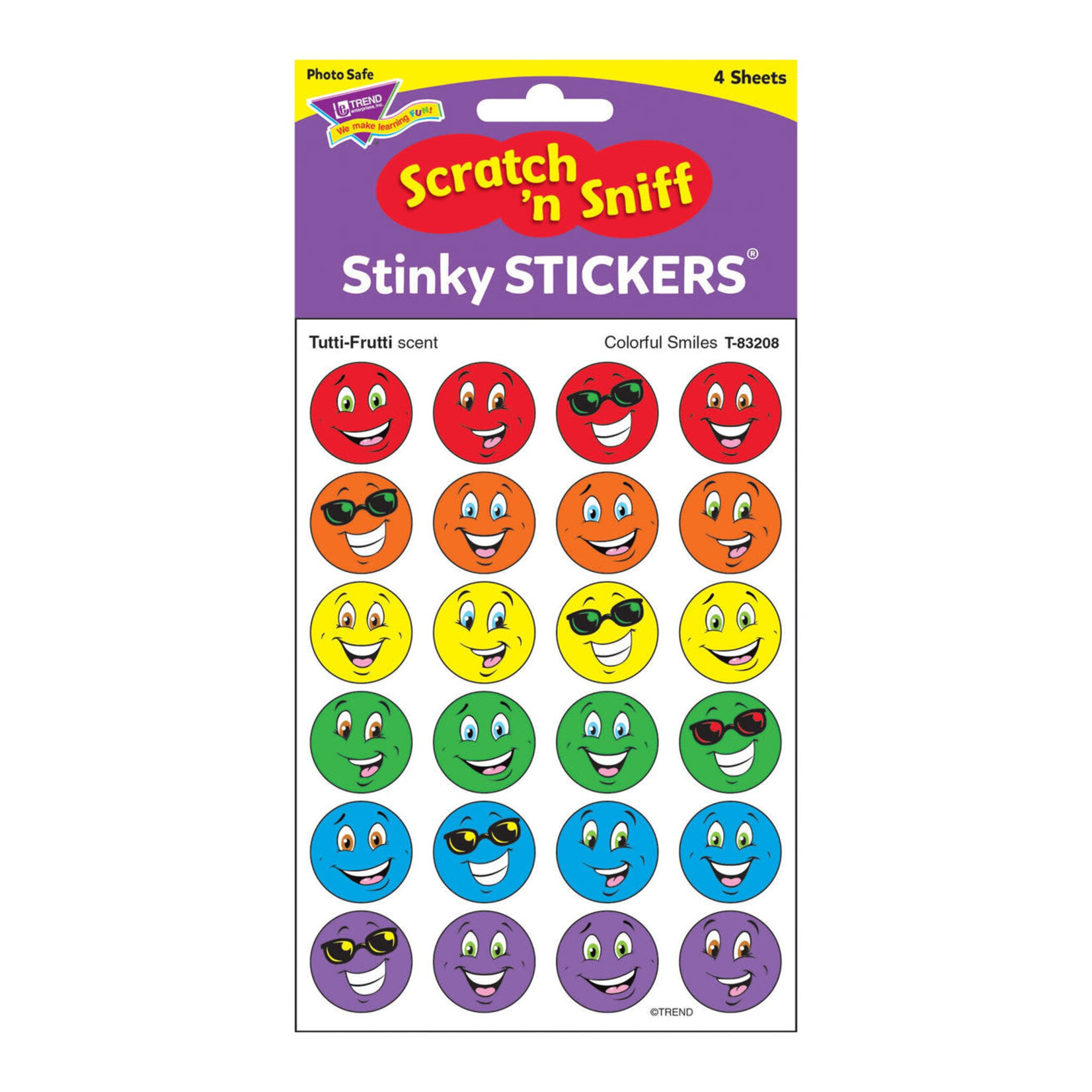 TREND ENTERPRISES INC Colorful Smiles, Tutti-Frutti scent Scratch 'n Sniff Stinky Stickers® – Small
