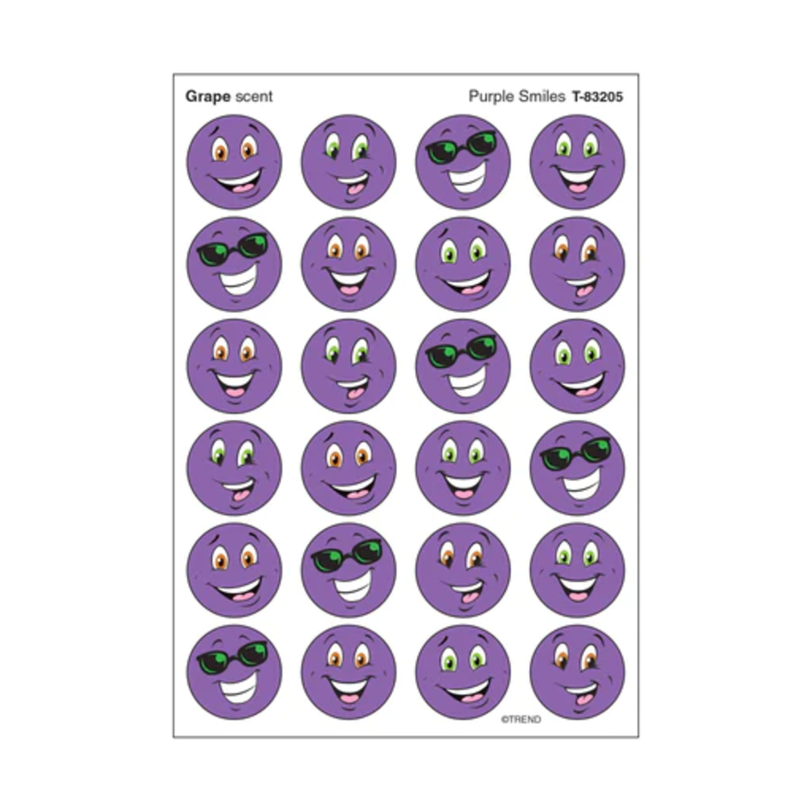 TREND ENTERPRISES INC Purple Smiles, Grape scent Scratch 'n Sniff Stinky Stickers® – Small