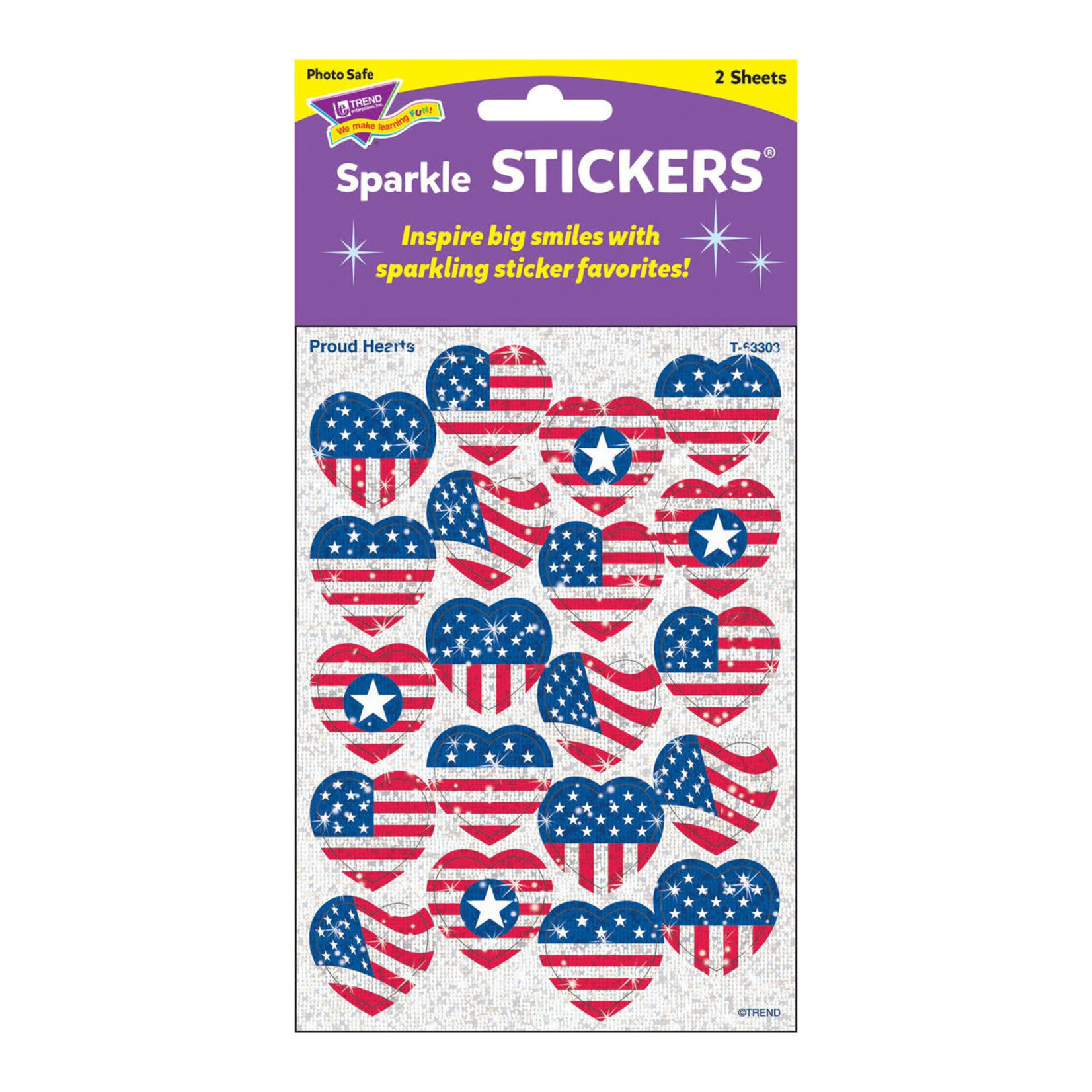 TREND ENTERPRISES INC Proud Hearts Sparkle Stickers® – Large