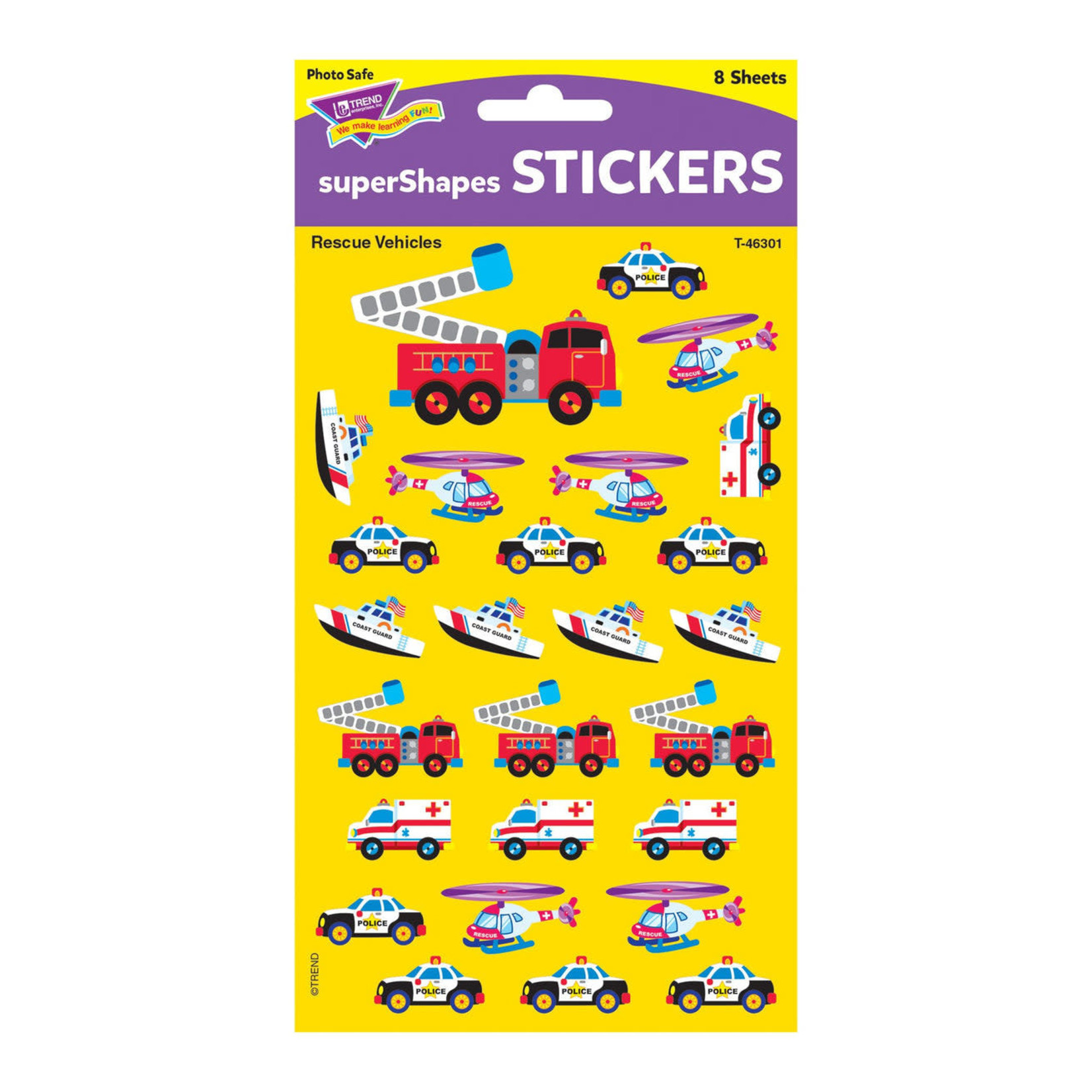 TREND ENTERPRISES INC Rescue Vehicles superShapes Stickers – Large