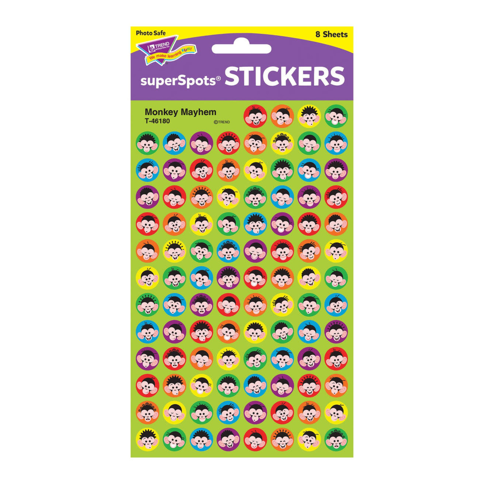 TREND ENTERPRISES INC Monkey Mischief Monkey Mayhem superSpots® Stickers