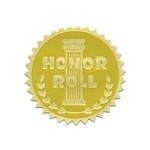 Honor Roll Gold Foil Embossed Certificate Seals, 1 3/4"