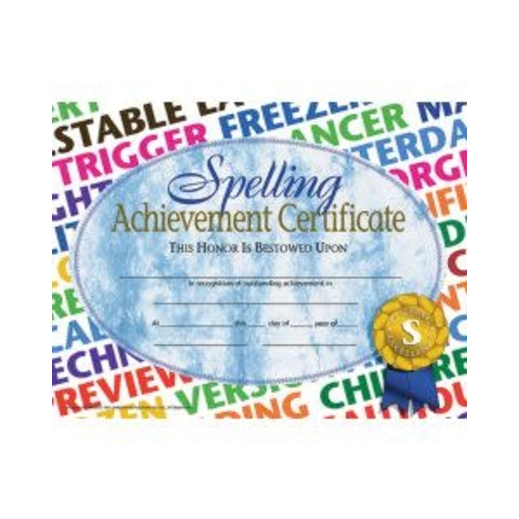 Spelling Achievement Certificate