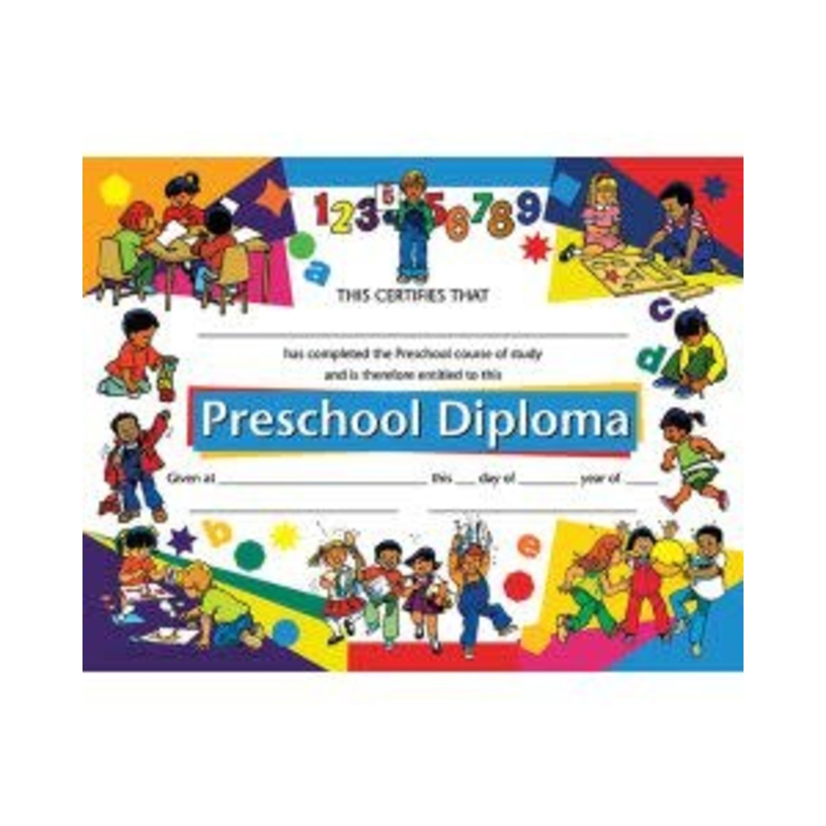 Preschool Diploma, Child Activity Border