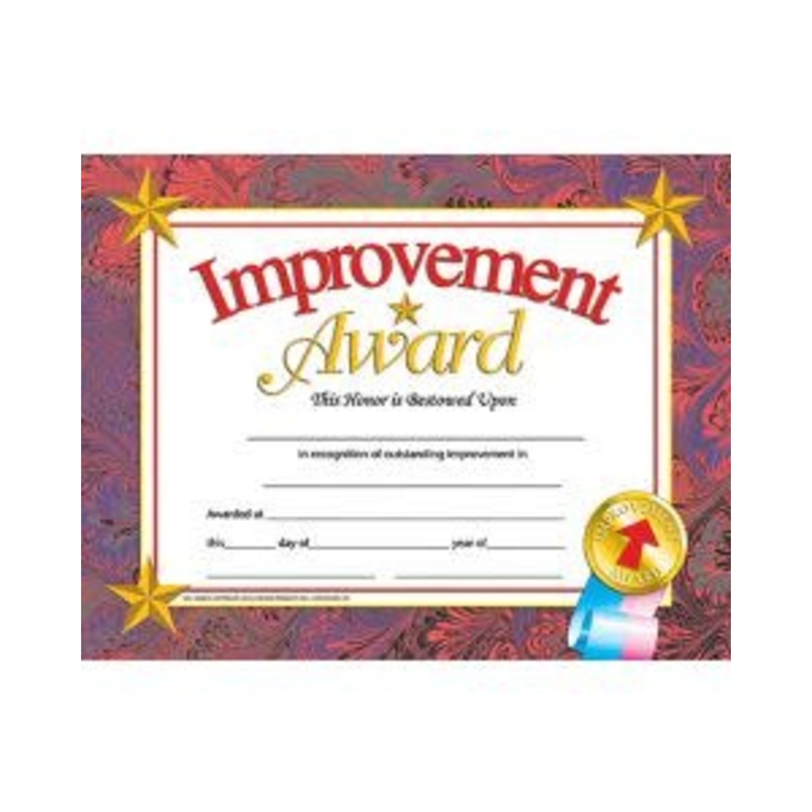 Improvement Award Certificate