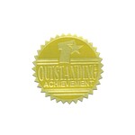 Outstanding Achievement Gold Foil Embossed Certificate Seals, 1 3/4"