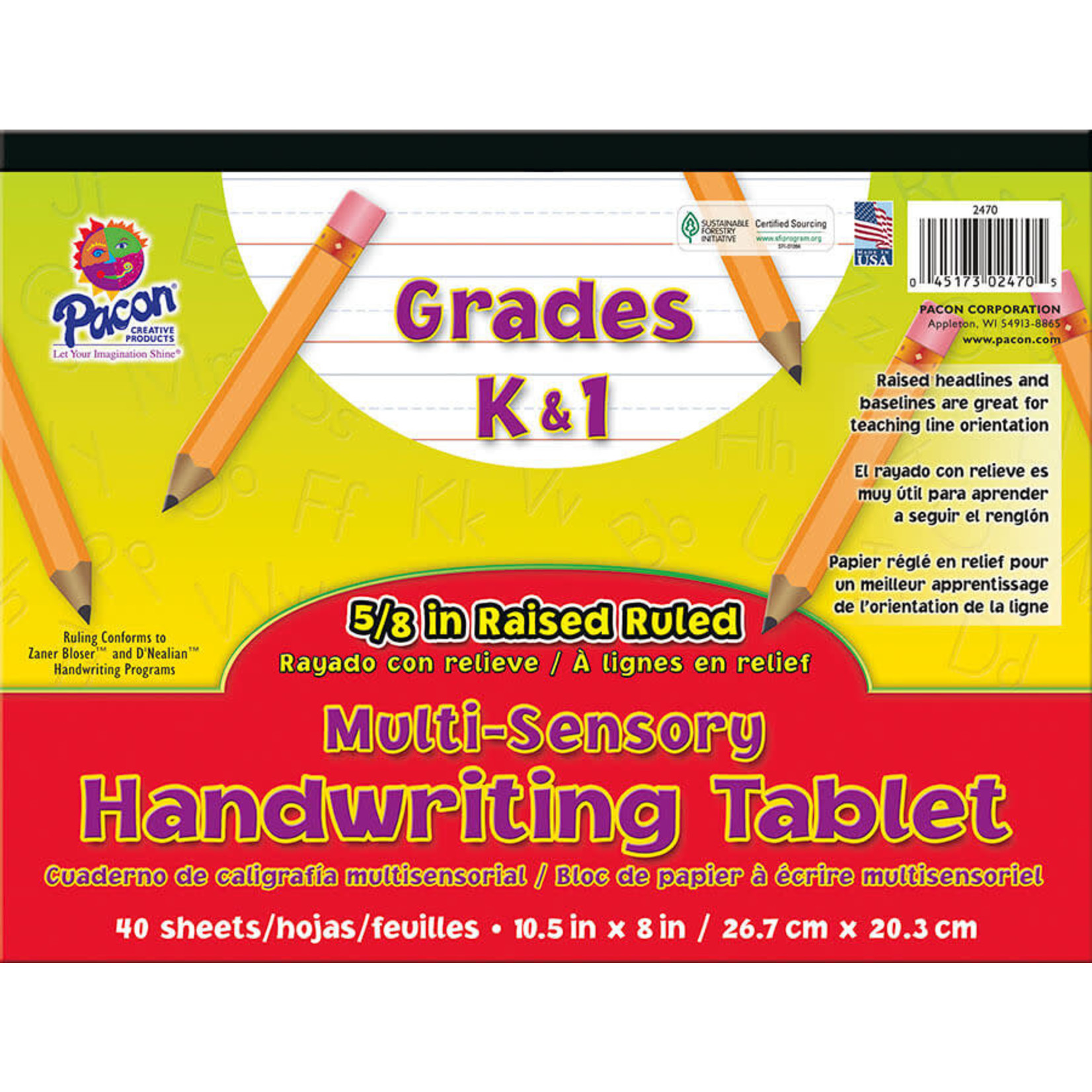 DIXON TICONDEROGA COMPANY Pacon® Multi-Sensory Raised Ruled Tablet Grade K-1