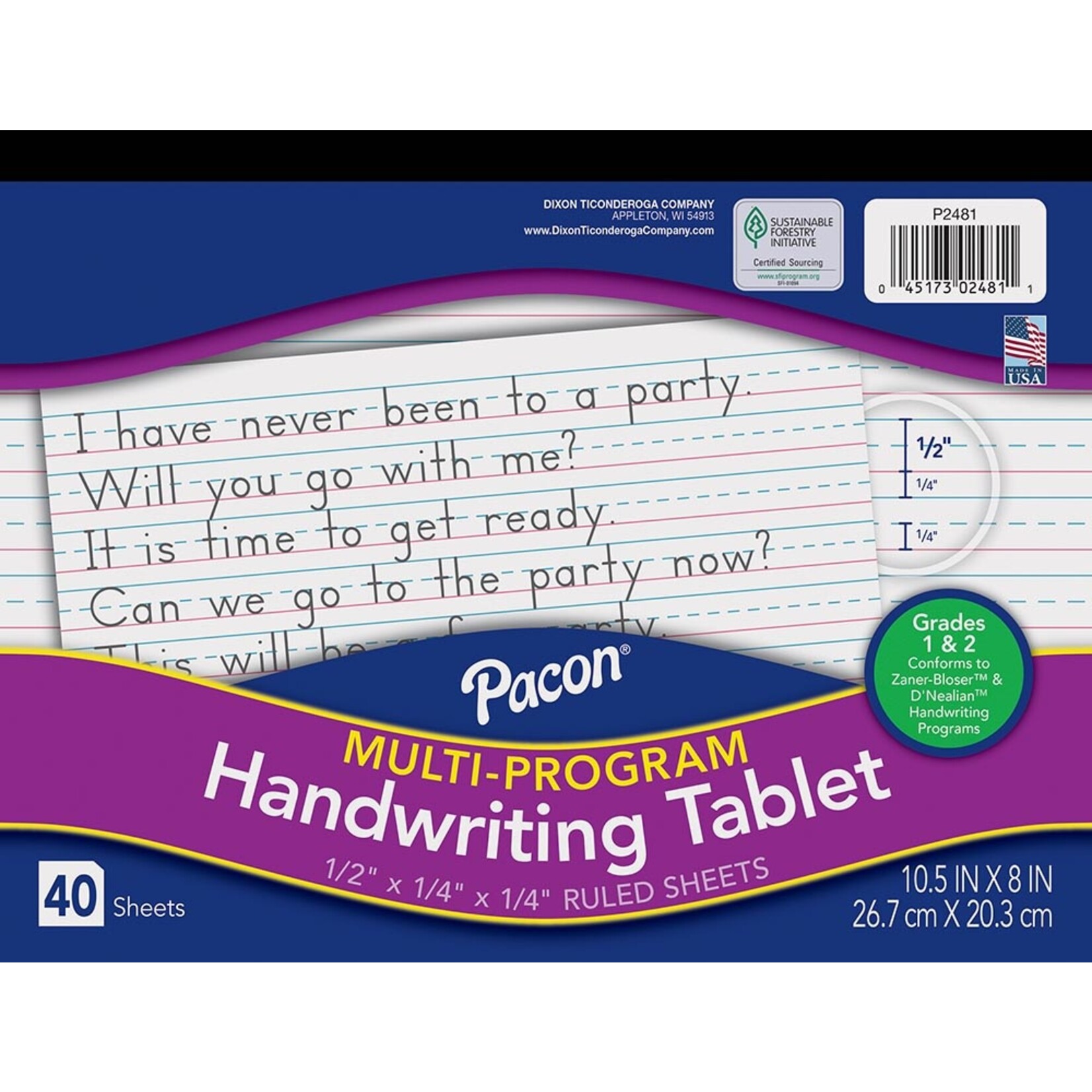 DIXON TICONDEROGA COMPANY Pacon® Multi-Program Handwriting Tablet Grade 1-2