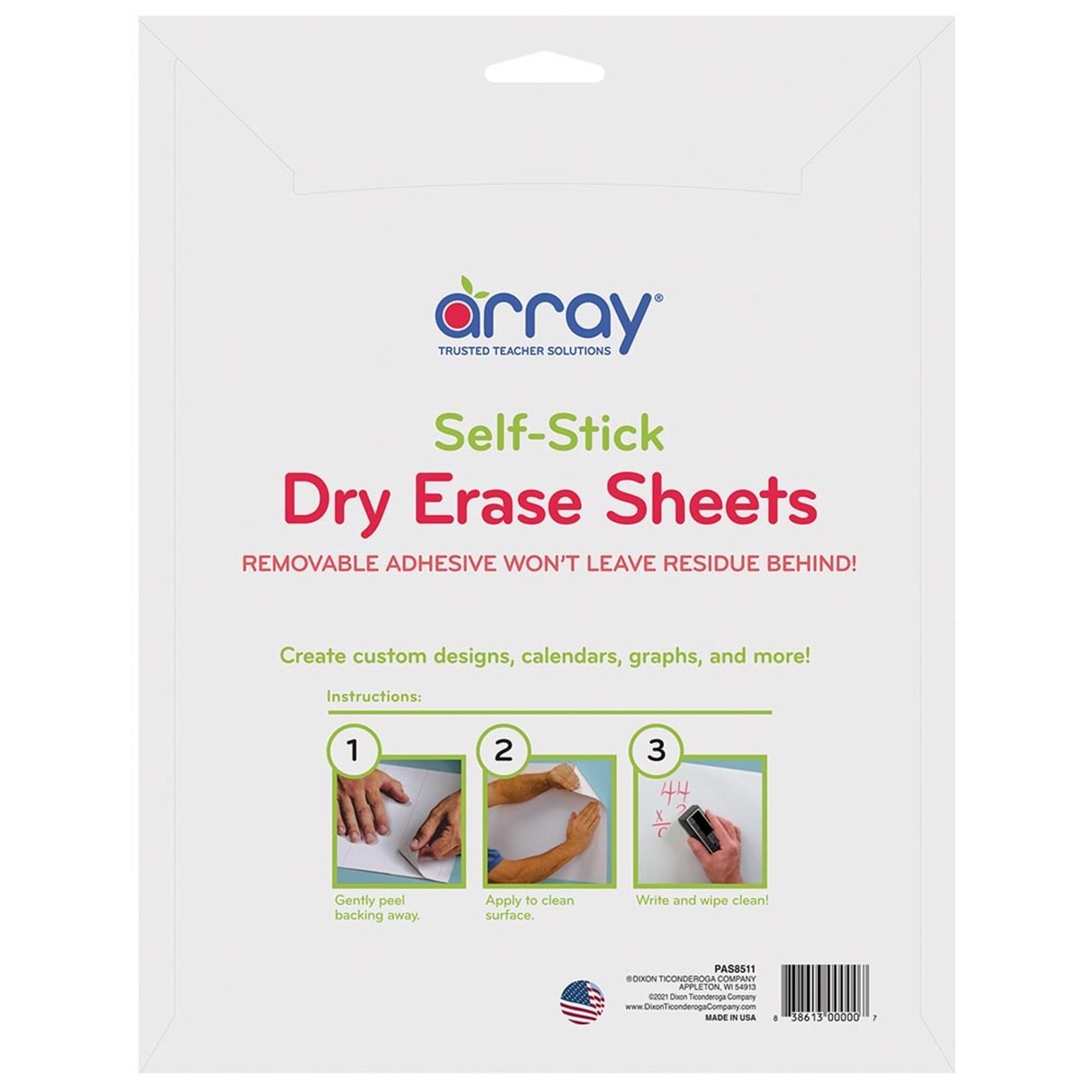 DIXON TICONDEROGA COMPANY Array® Dry Erase Sheets, 8-1/2" X 11", Self-Adhesive