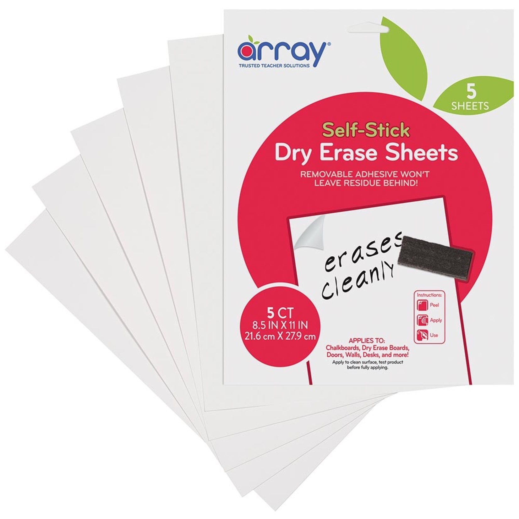 DIXON TICONDEROGA COMPANY Array® Dry Erase Sheets, 8-1/2" X 11", Self-Adhesive