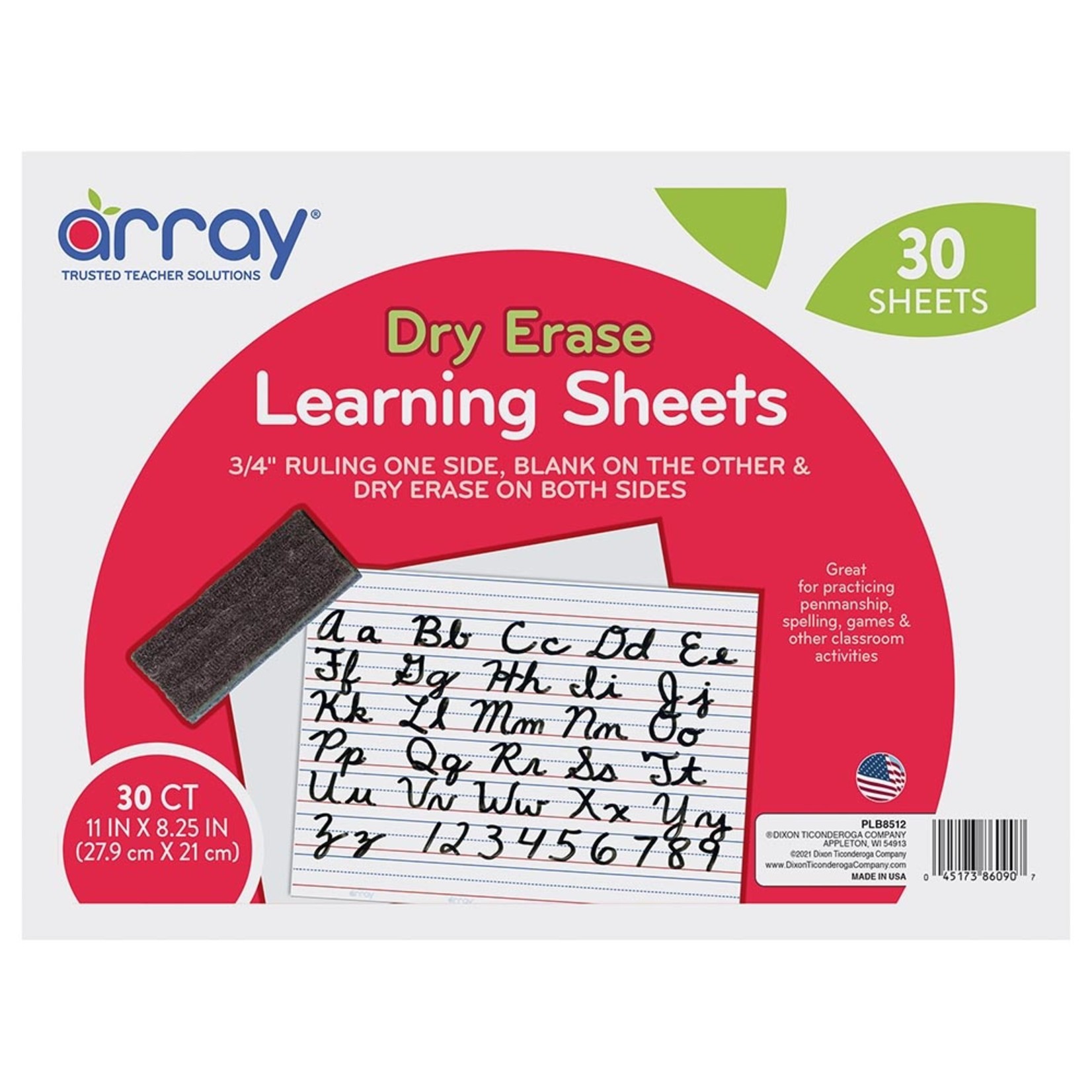 DIXON TICONDEROGA COMPANY Array® Dry Erase Learning Sheets, Non-Adhesive