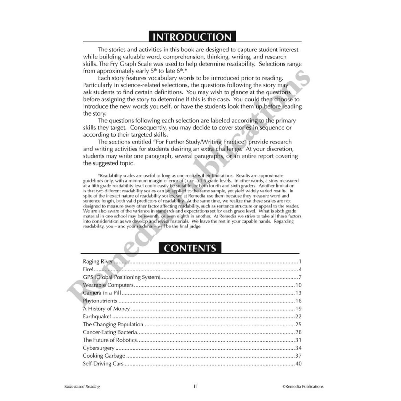 Skills-Based Reading (Reading Level 5-6)