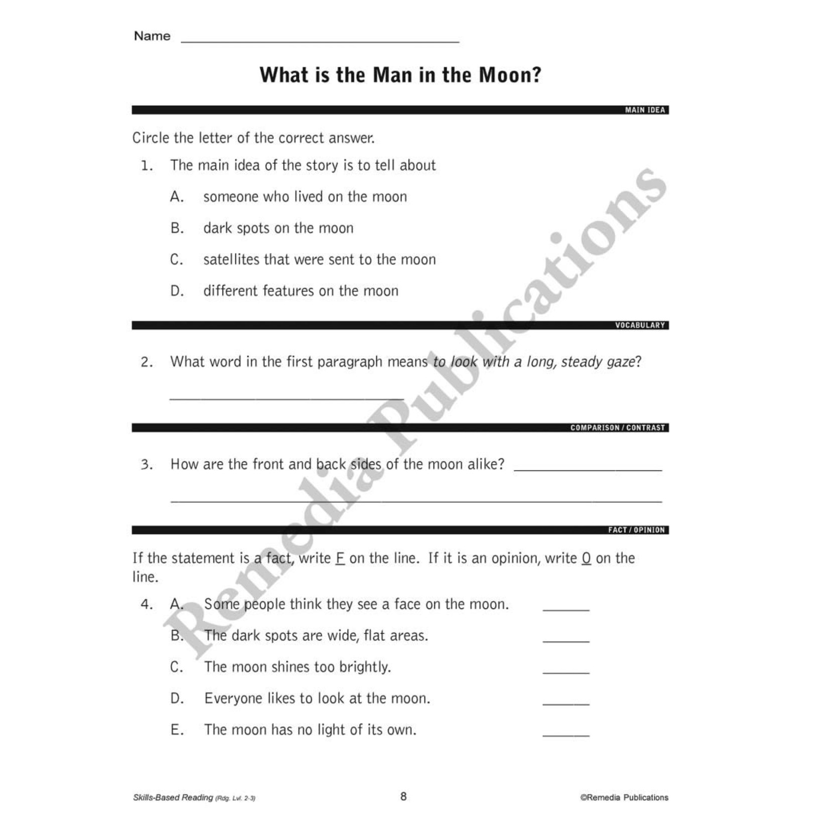 Skills-Based Reading (Reading Level 2-3)
