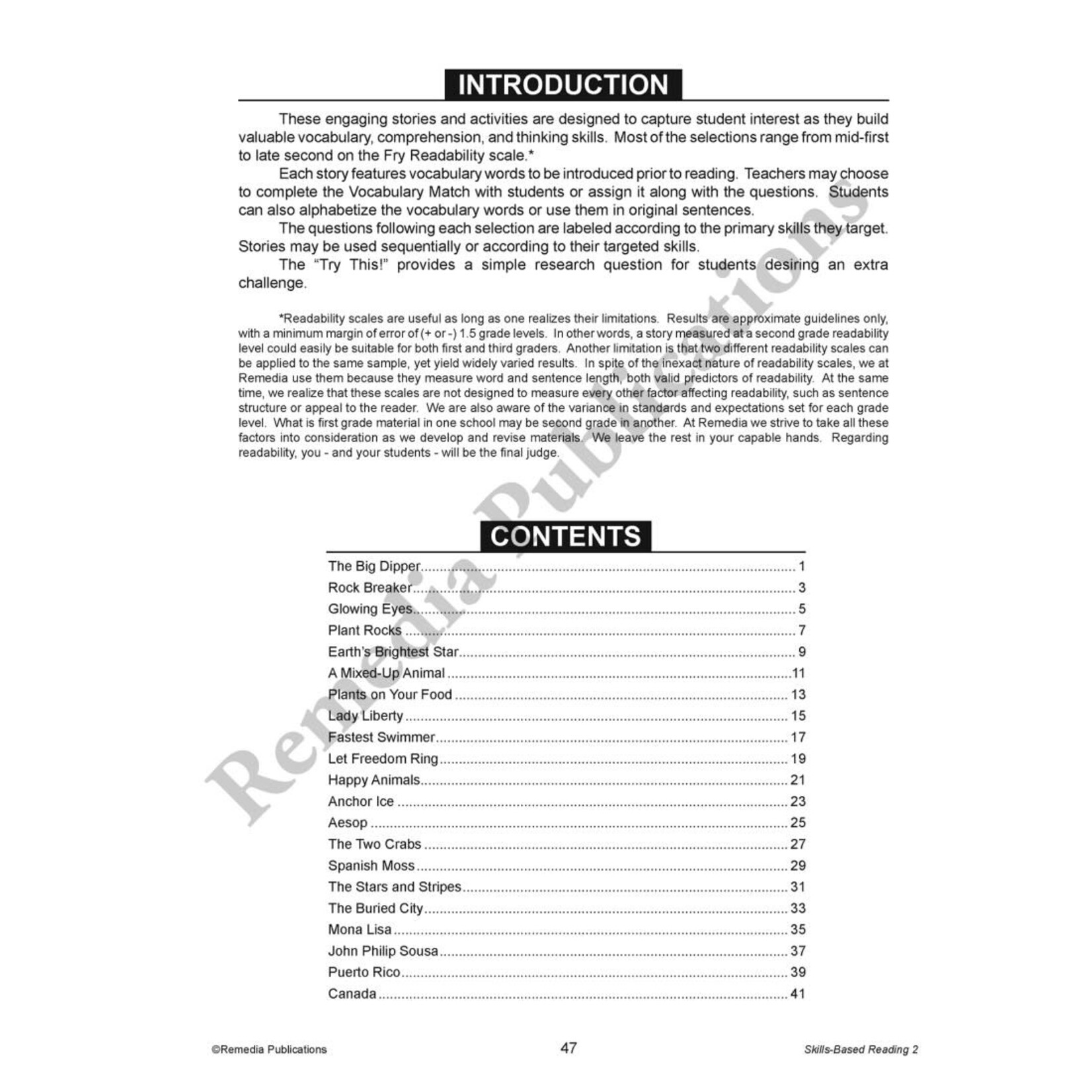 Skills-Based Reading (Reading Level 2)