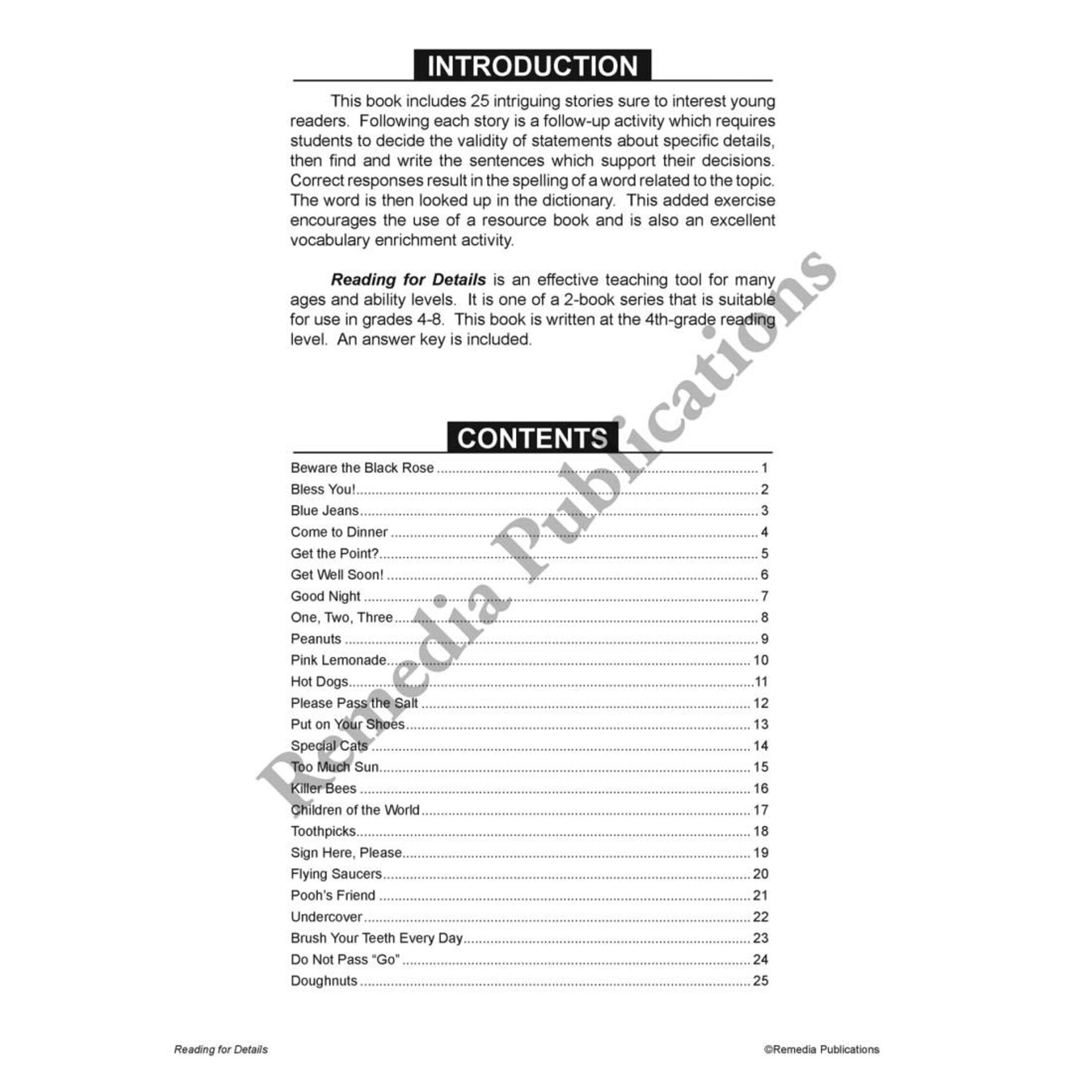 Specific Skills Series: Reading for Details (Reading Level 4)