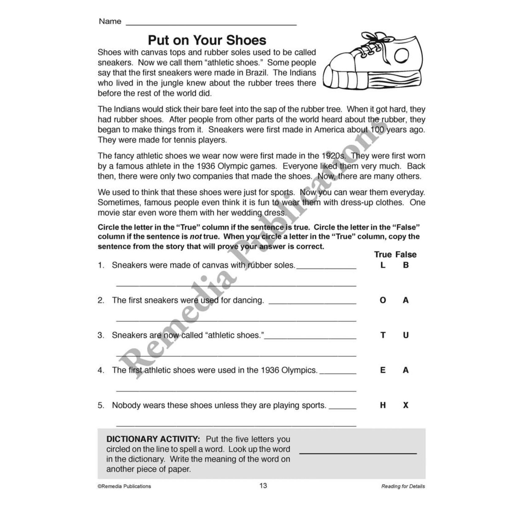 Specific Skills Series: Reading for Details (Reading Level 4)