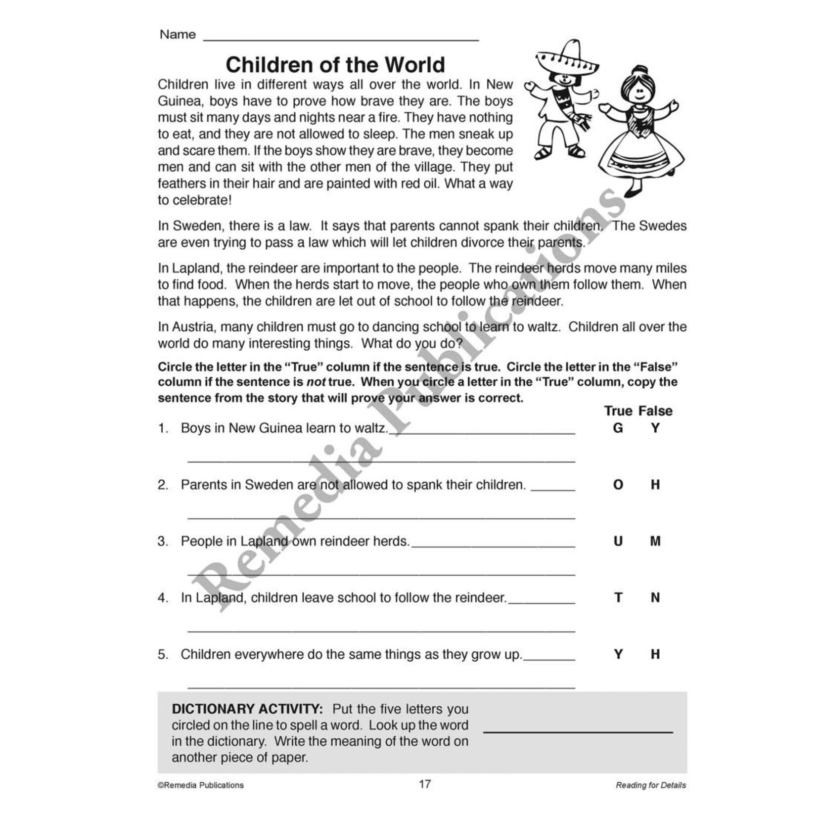 Specific Skills Series: Reading for Details (Reading Level 4)