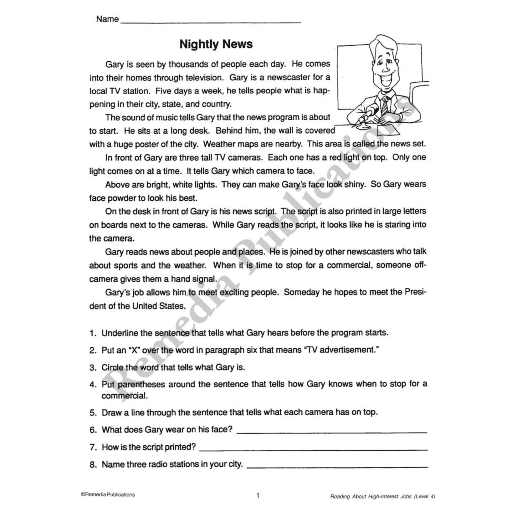 Reading About High-Interest Jobs (Reading Level 4)