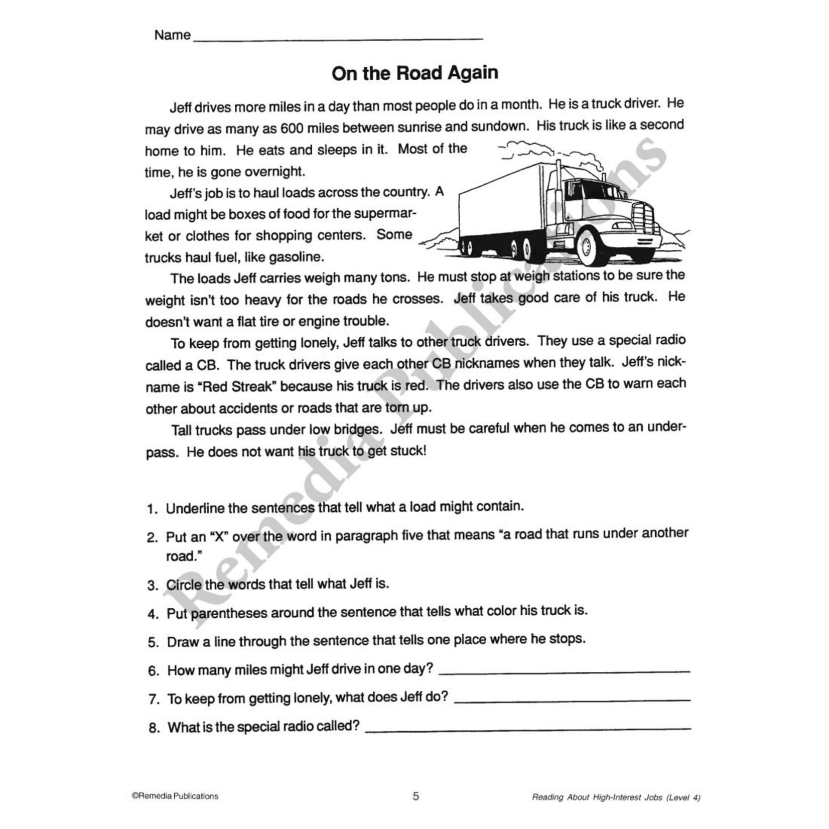Reading About High-Interest Jobs (Reading Level 4)