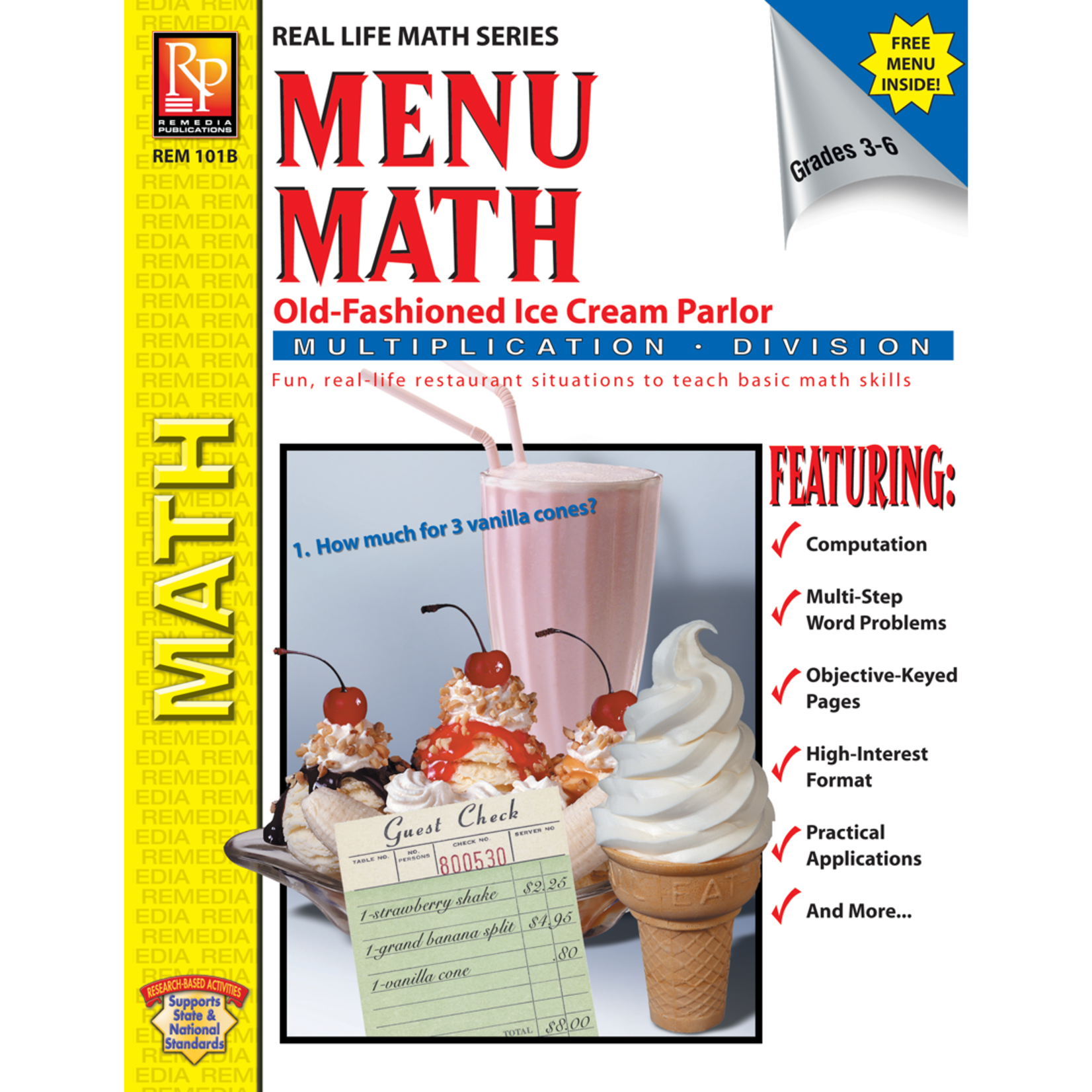 Menu Math: Old-Fashioned Ice Cream Parlor (x, ÷)