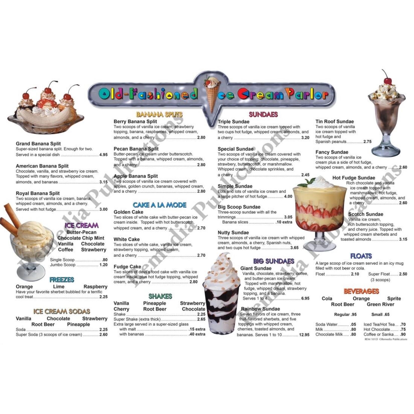 Menu Math: Old-Fashioned Ice Cream Parlor (x, ÷)