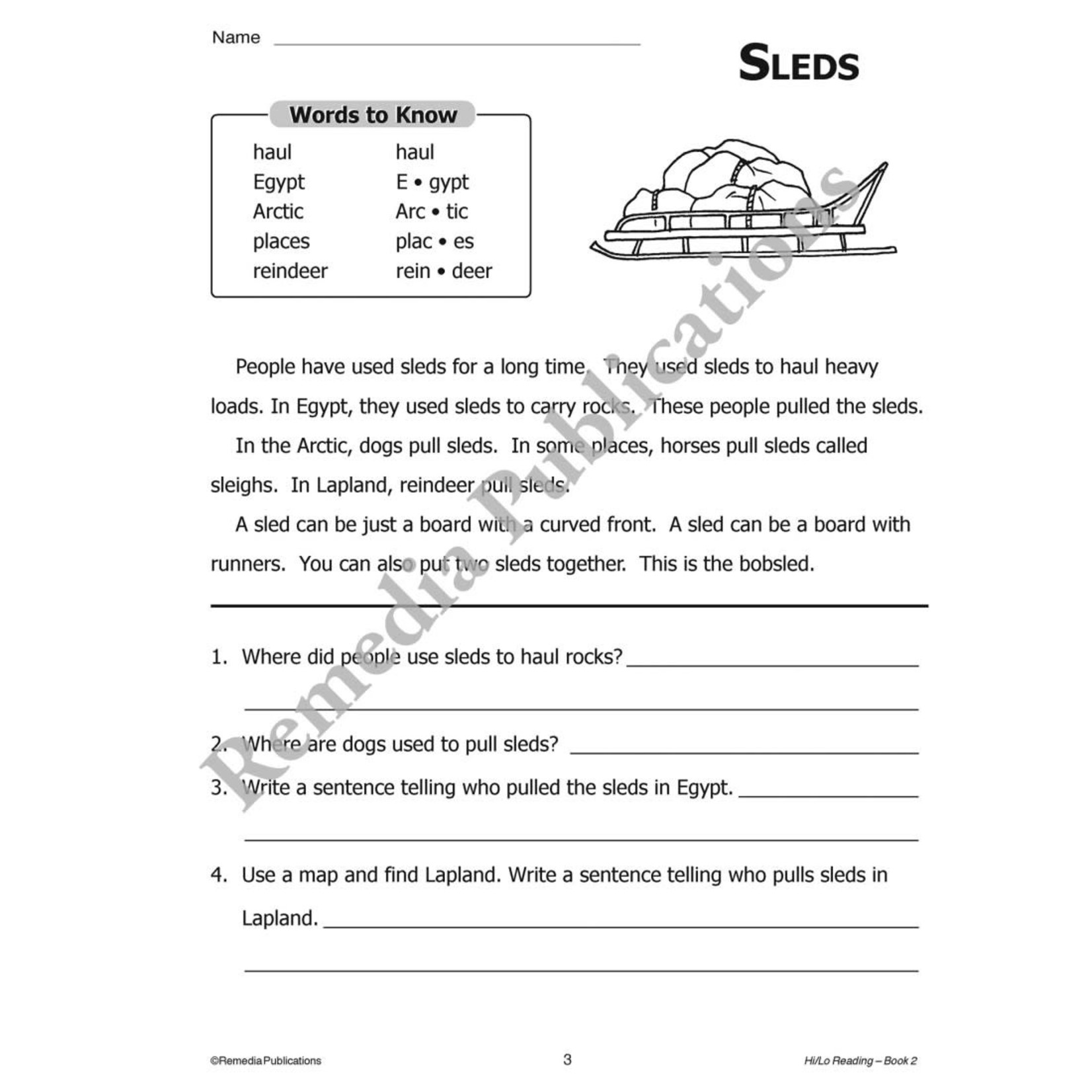 Hi/Lo Reading (Reading Level 2)