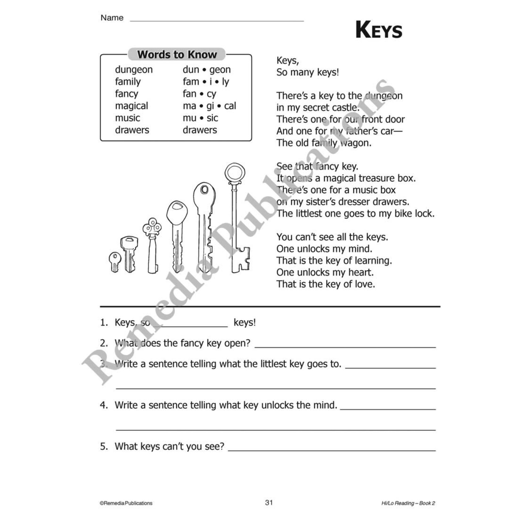 Hi/Lo Reading (Reading Level 2)