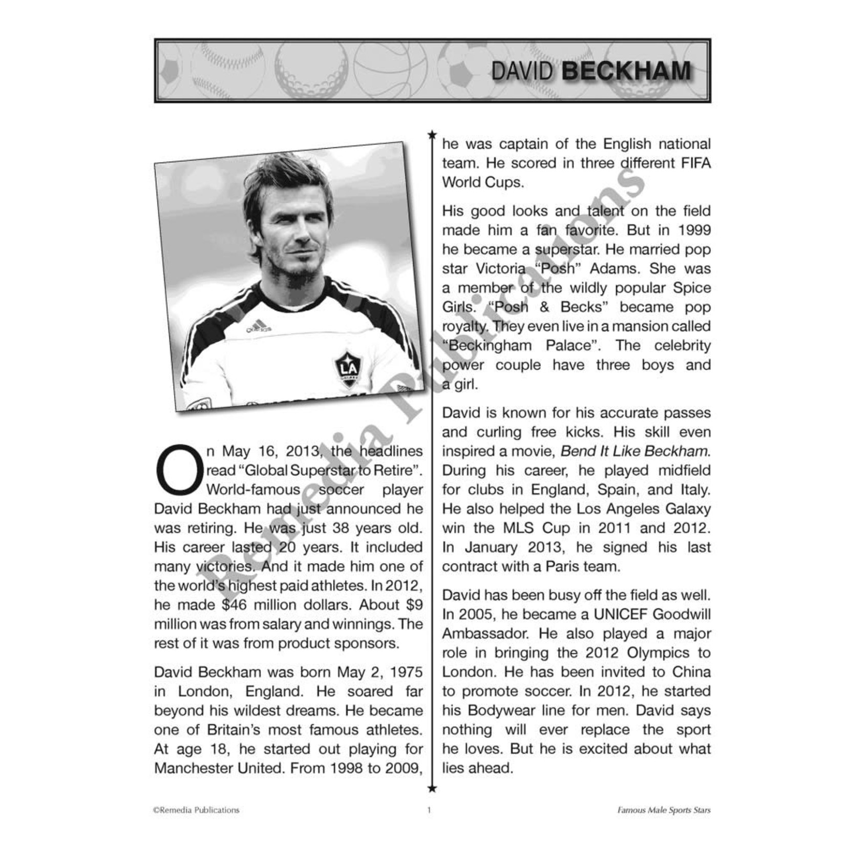Celebrity Readers: Famous Male Sports Stars