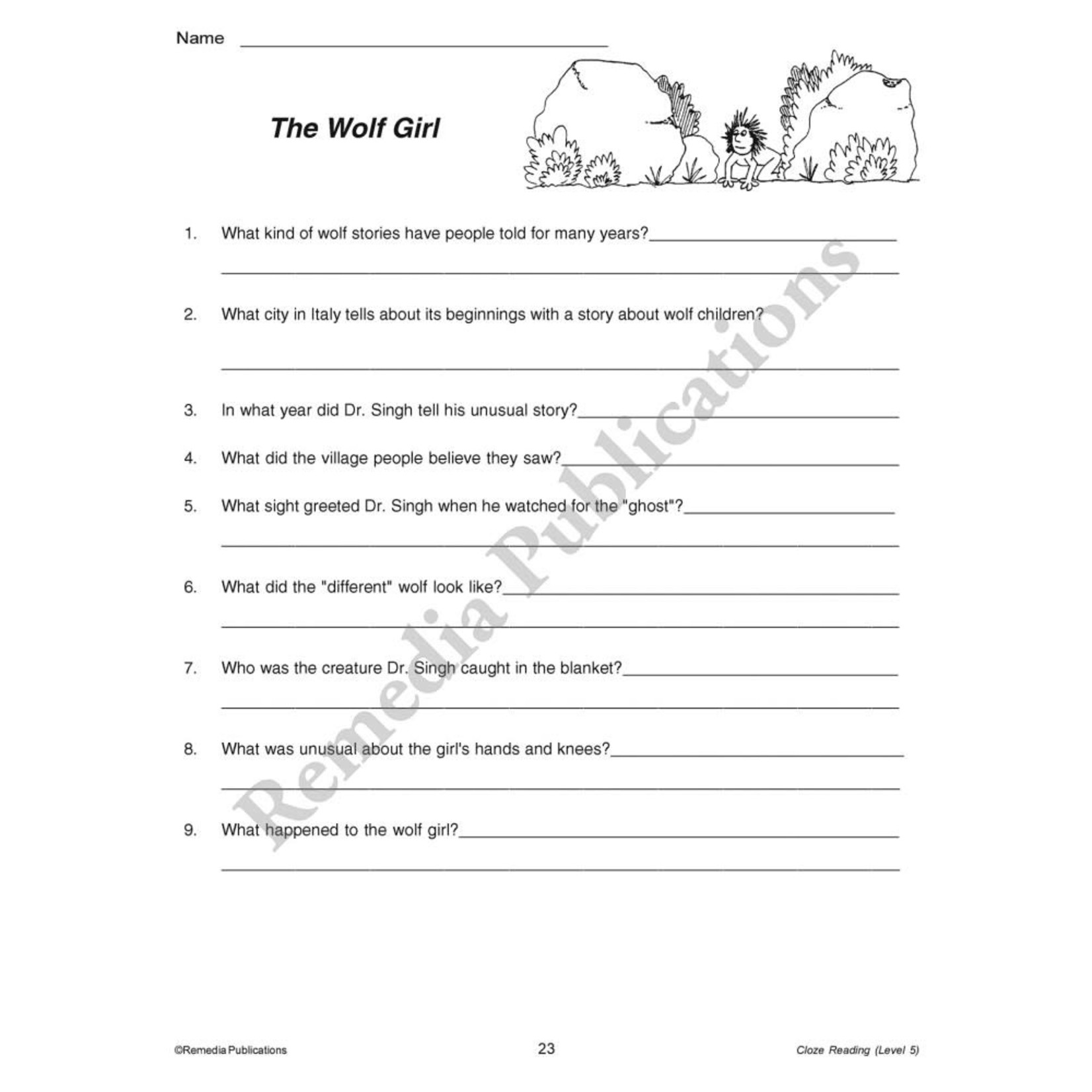 Cloze Reading (Rdg. Level 5)