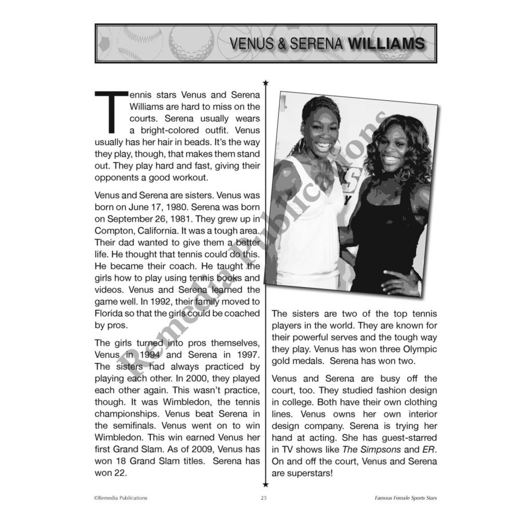 Celebrity Readers: Famous Female Sports Stars