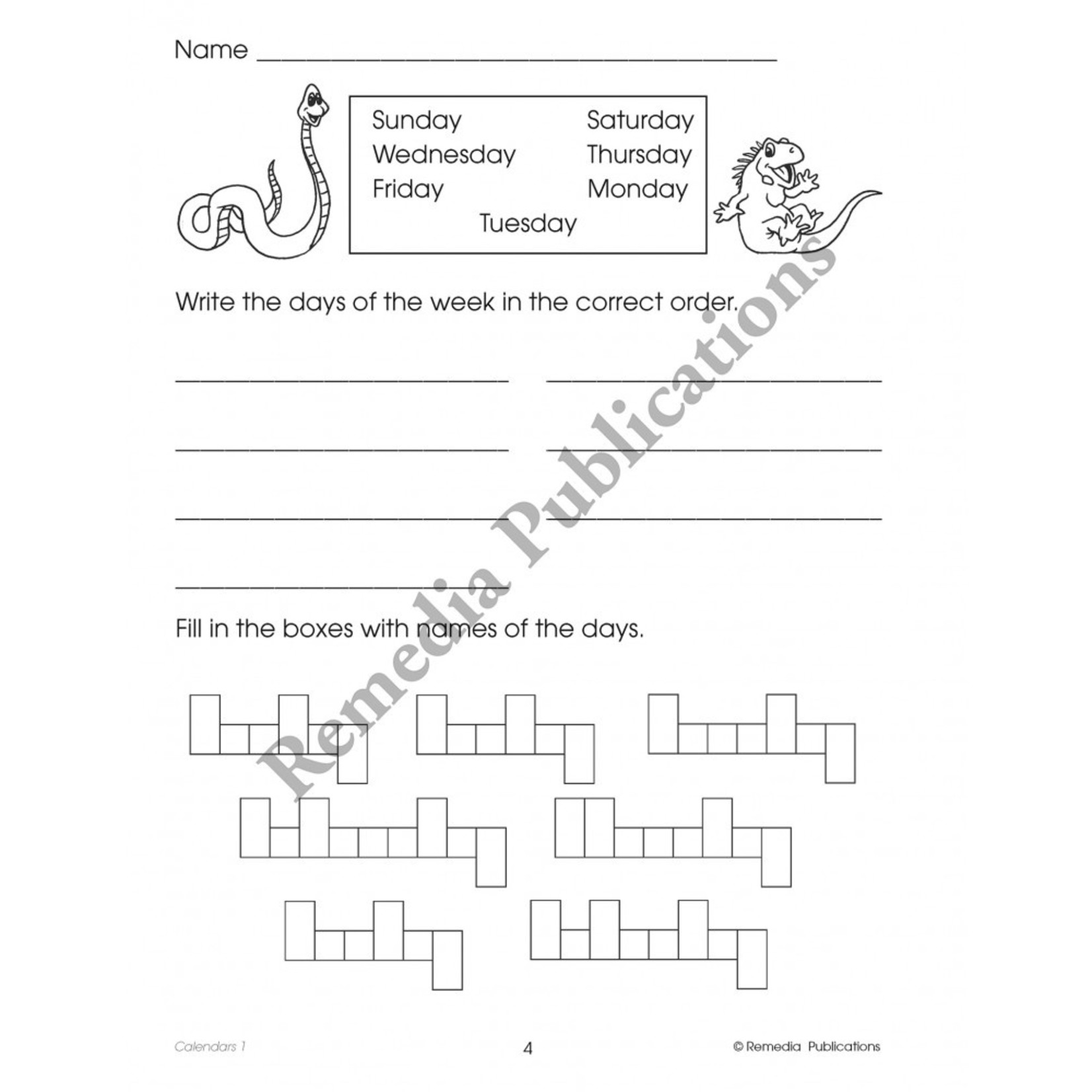 Calendars (Grades 1-3)