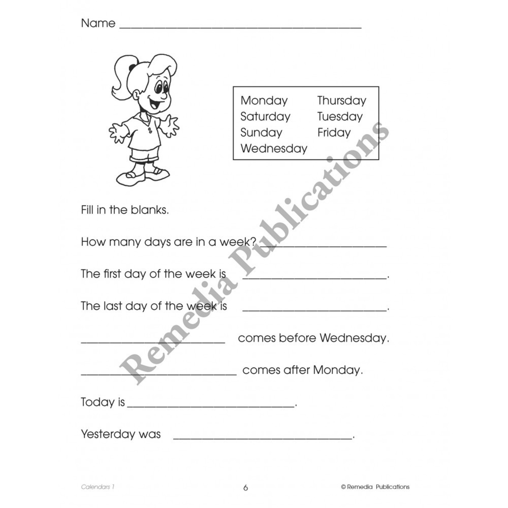 Calendars (Grades 1-3)